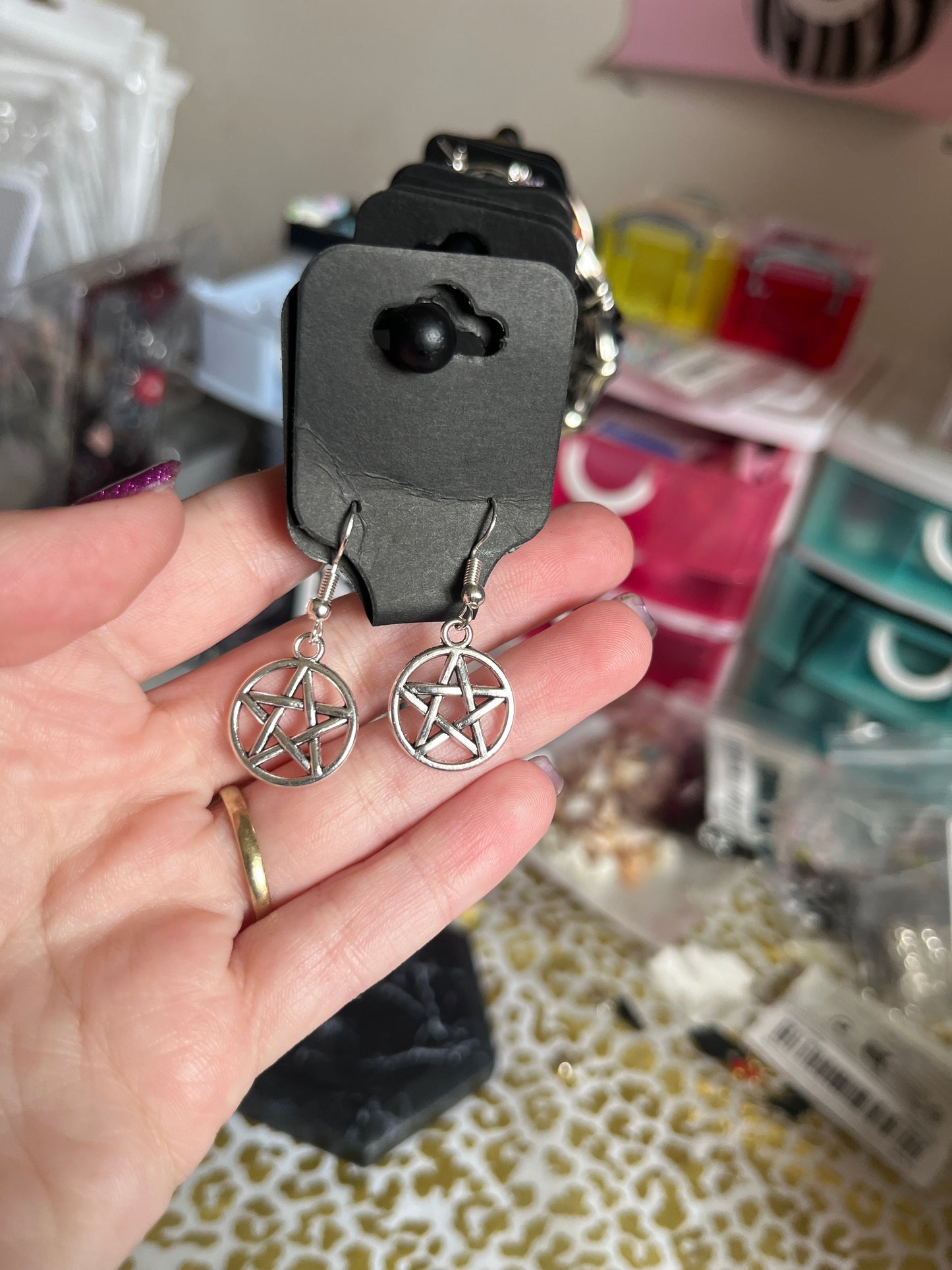 Pentagram earrings