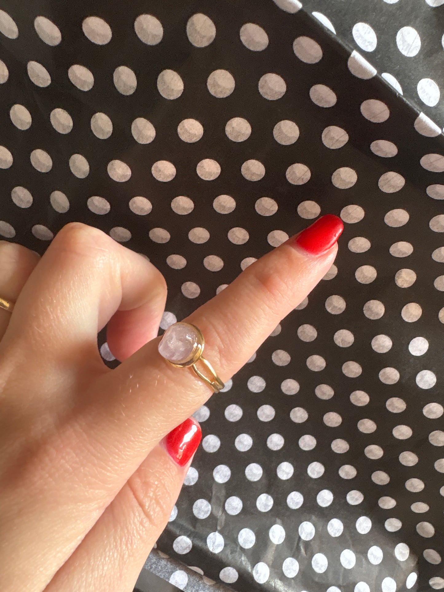 Gold w/purple crystal ring