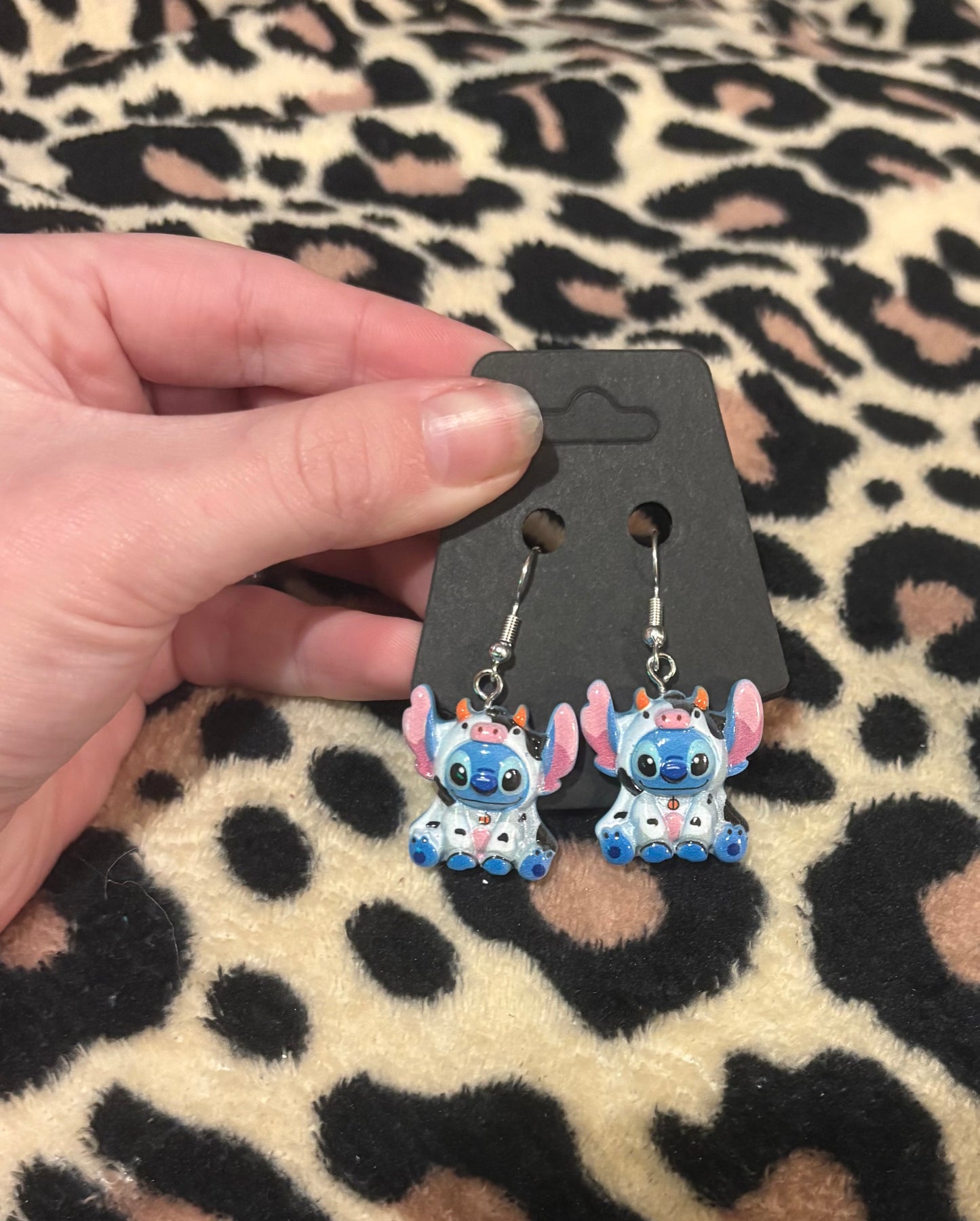 Cow stitch earrings