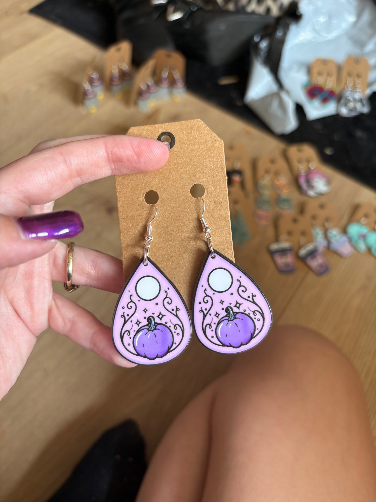 Purple ouija board pumpkins