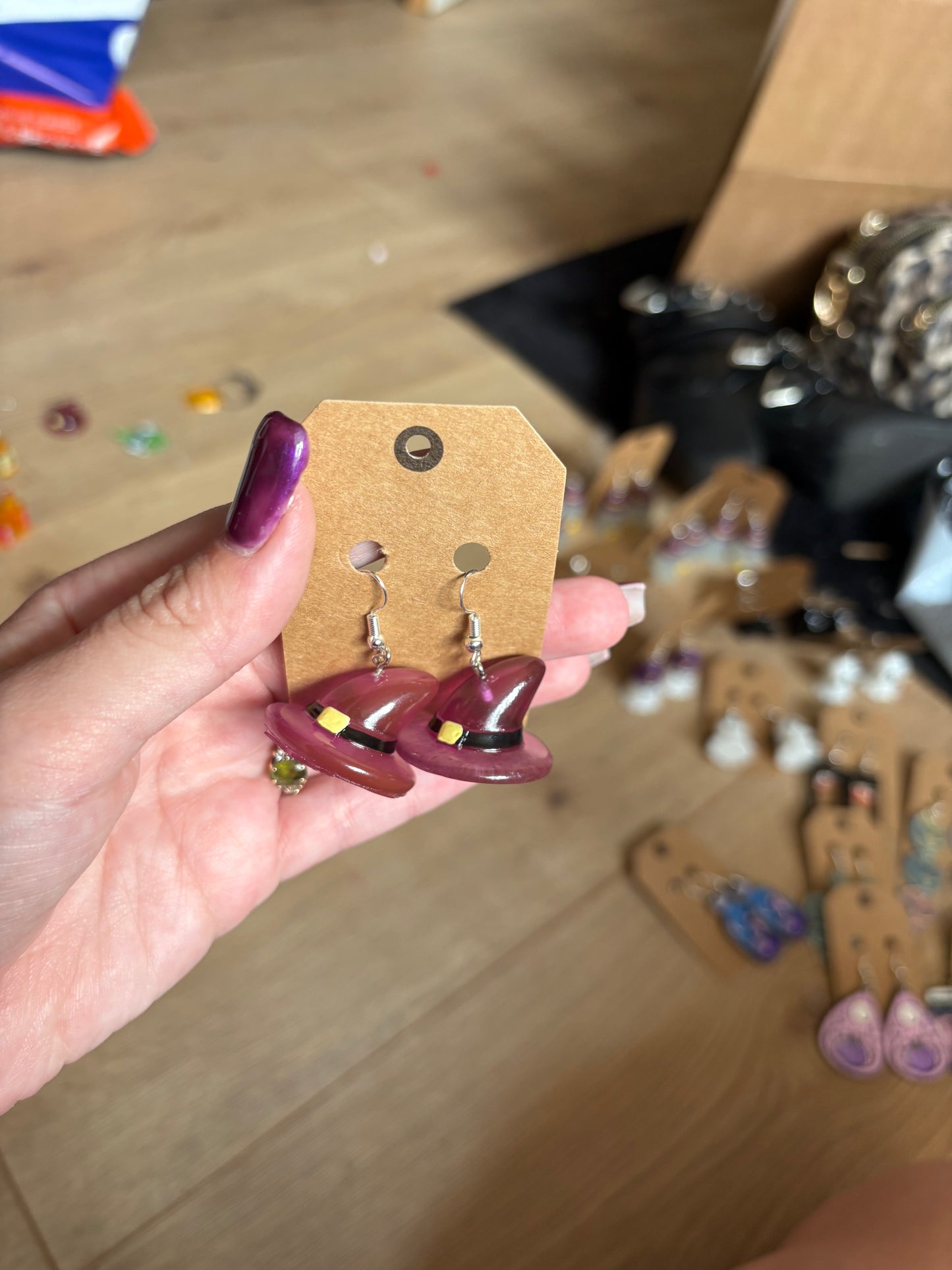 Witch hat earrings