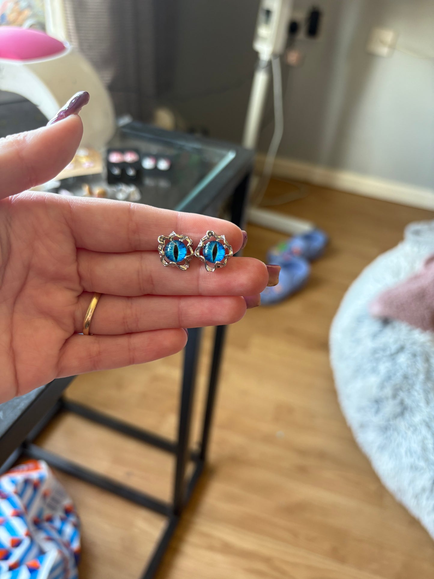 Blue eye studs