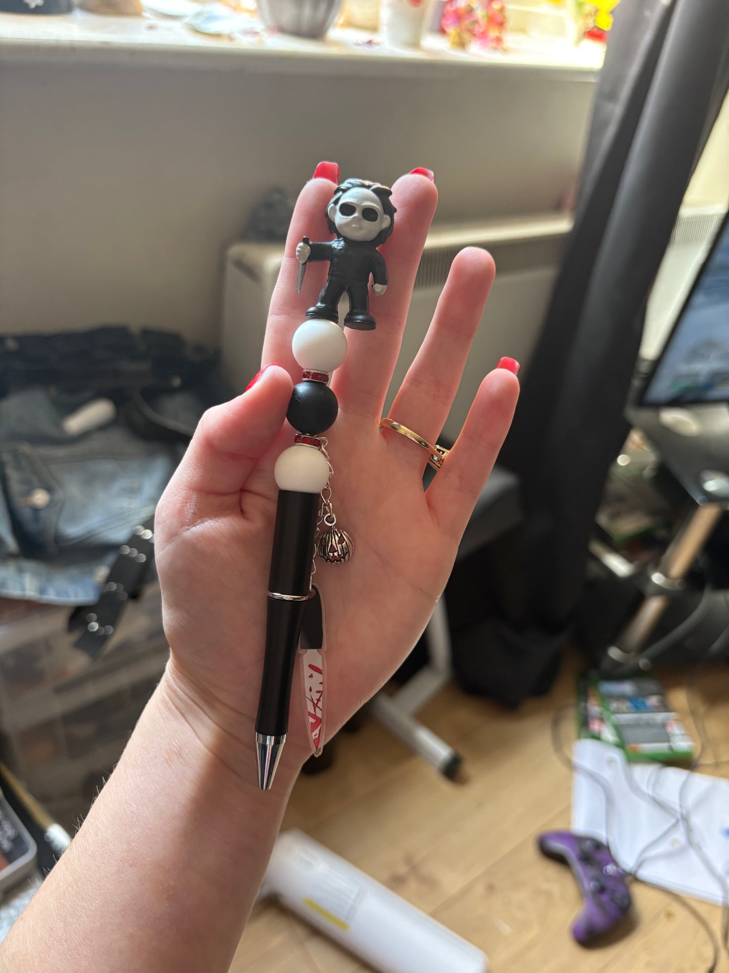 Michael Myers’s beaded pen