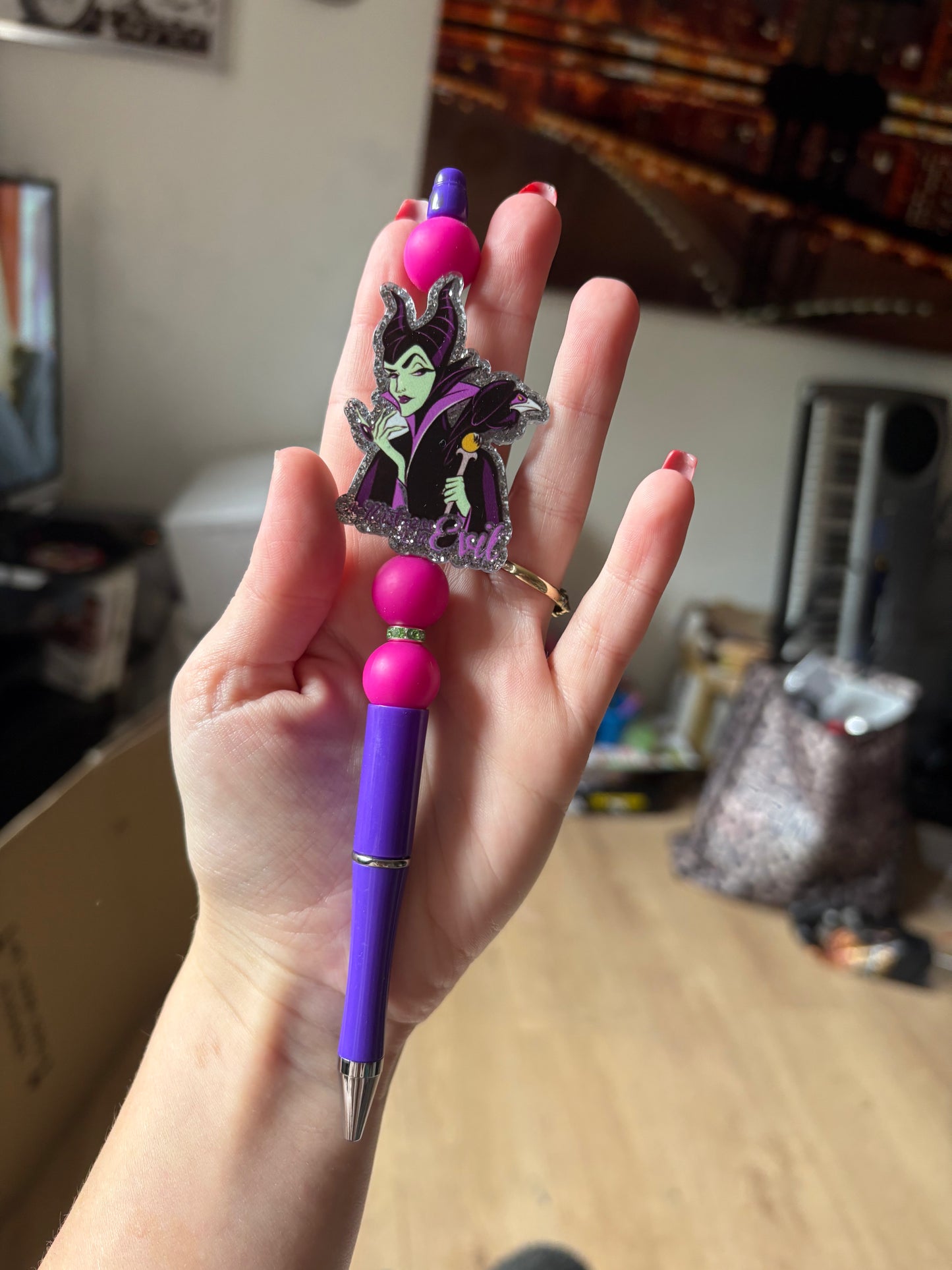 Maleficent beaded pen