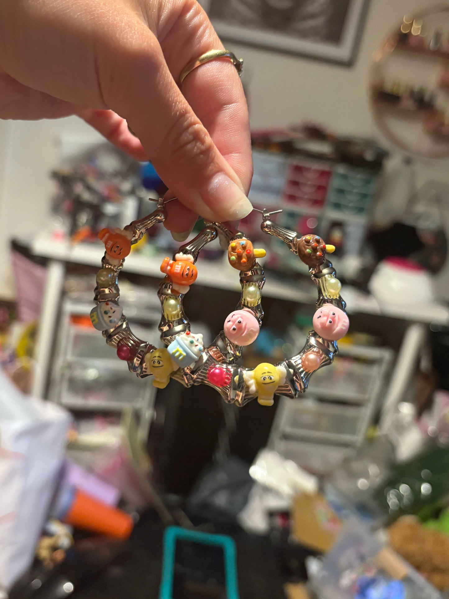 M&M hoop earrings