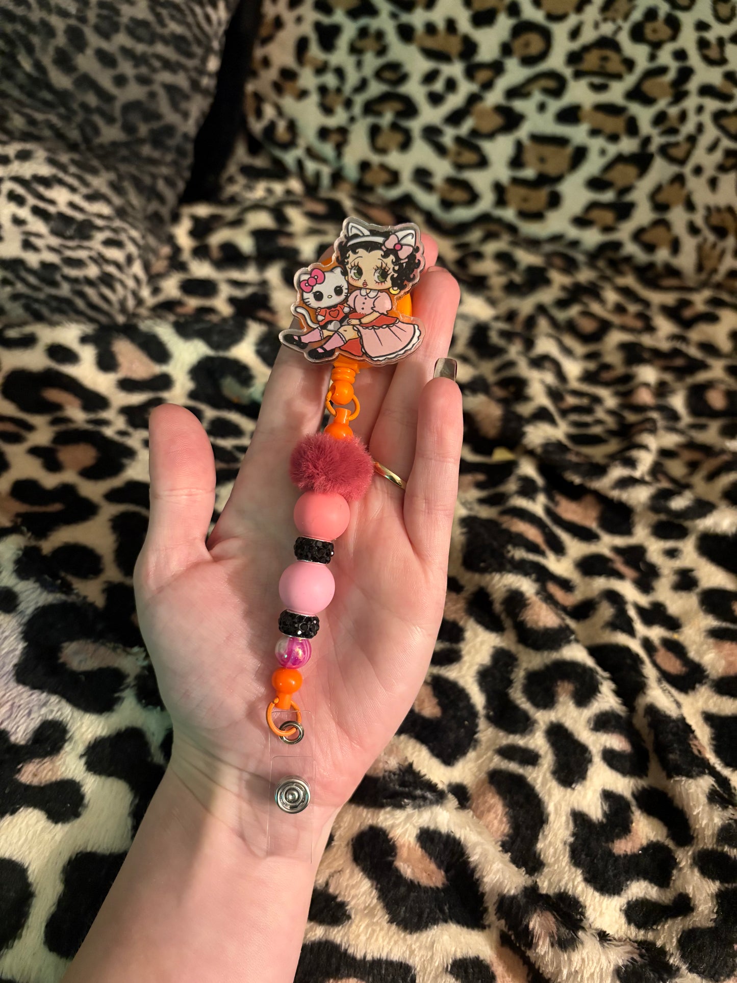 Betty boop pull string keychain
