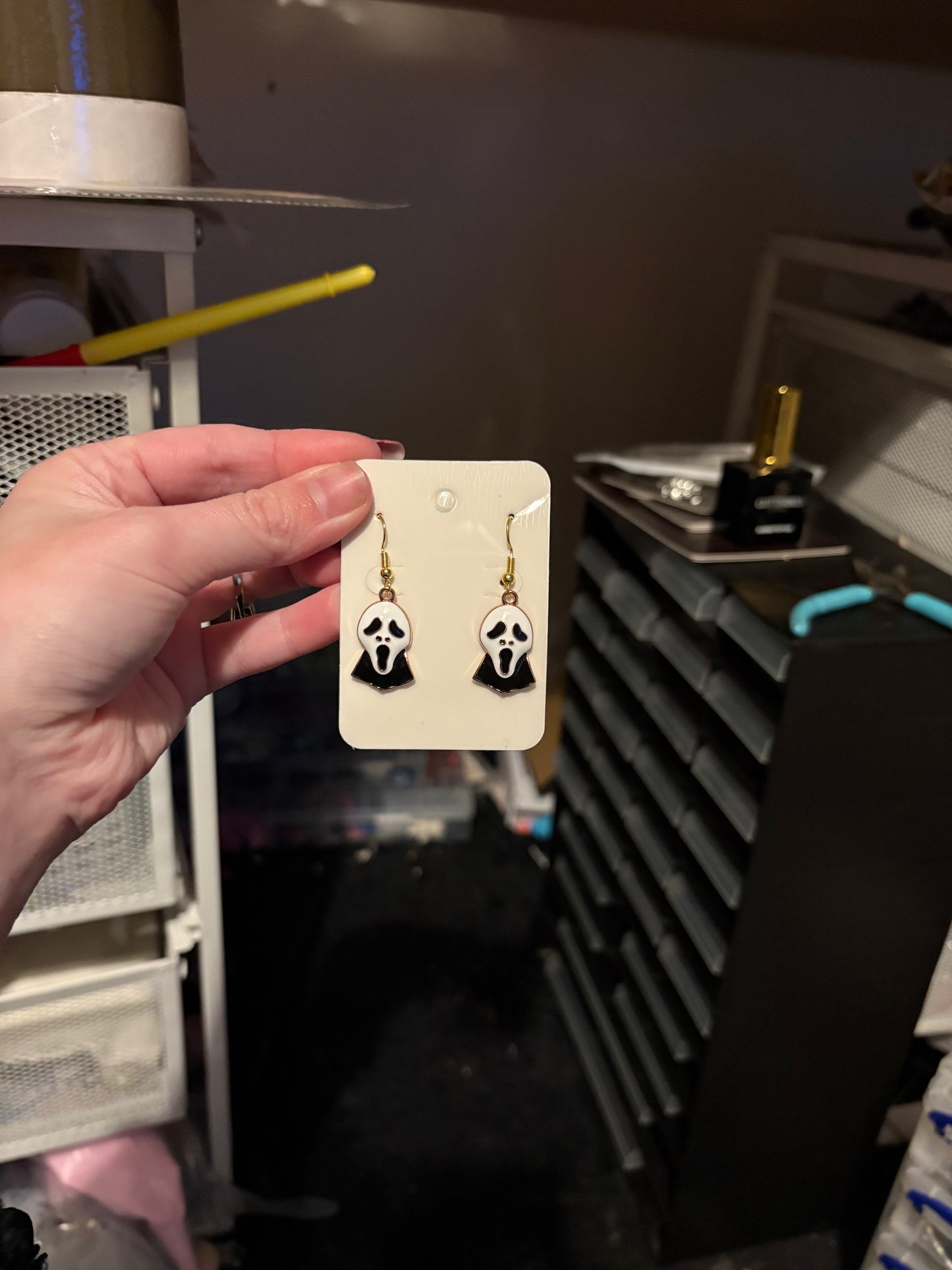 Ghost face earrings
