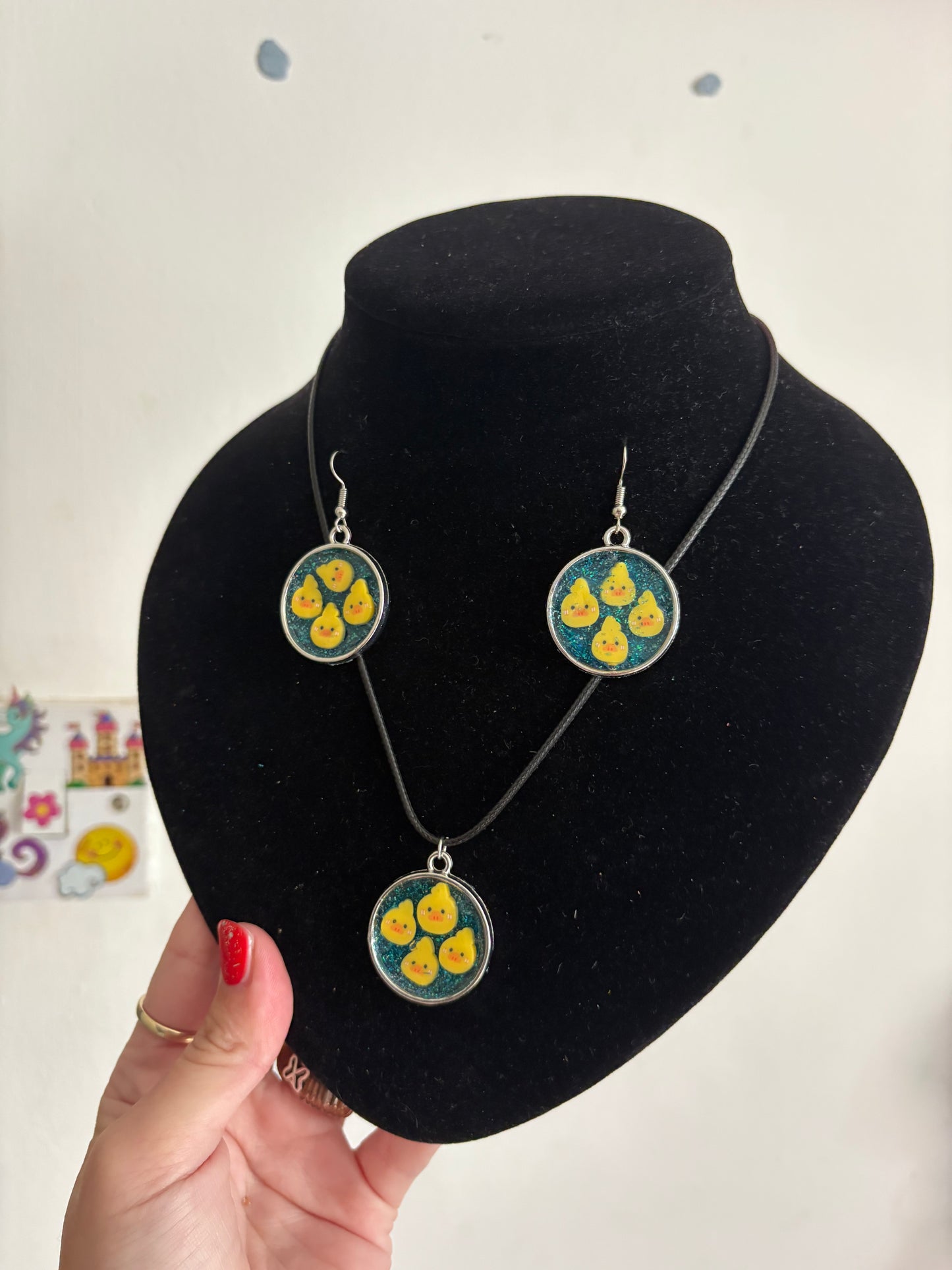Matching duck necklace / earrings