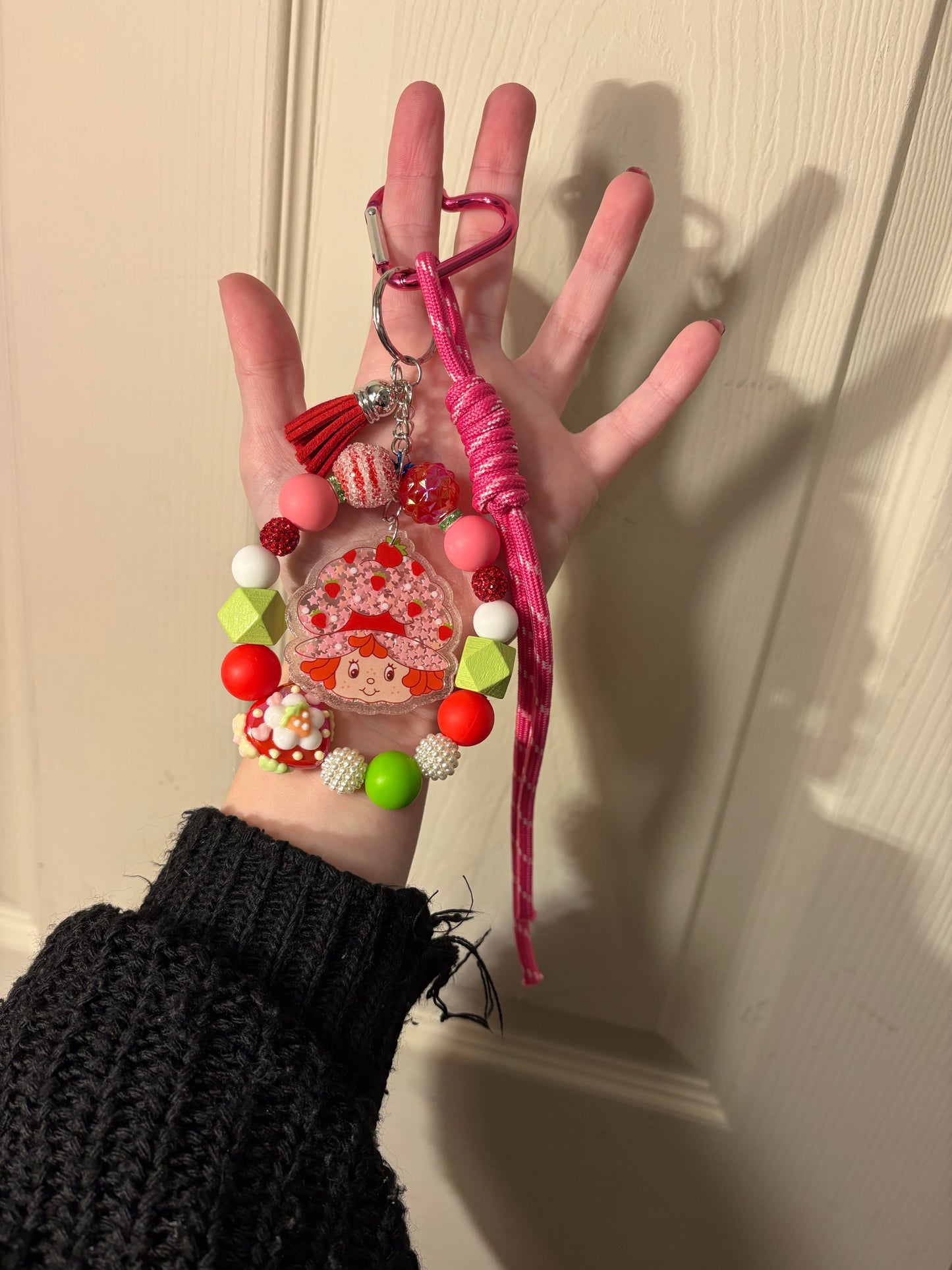 Strawberry cheesecake keychain