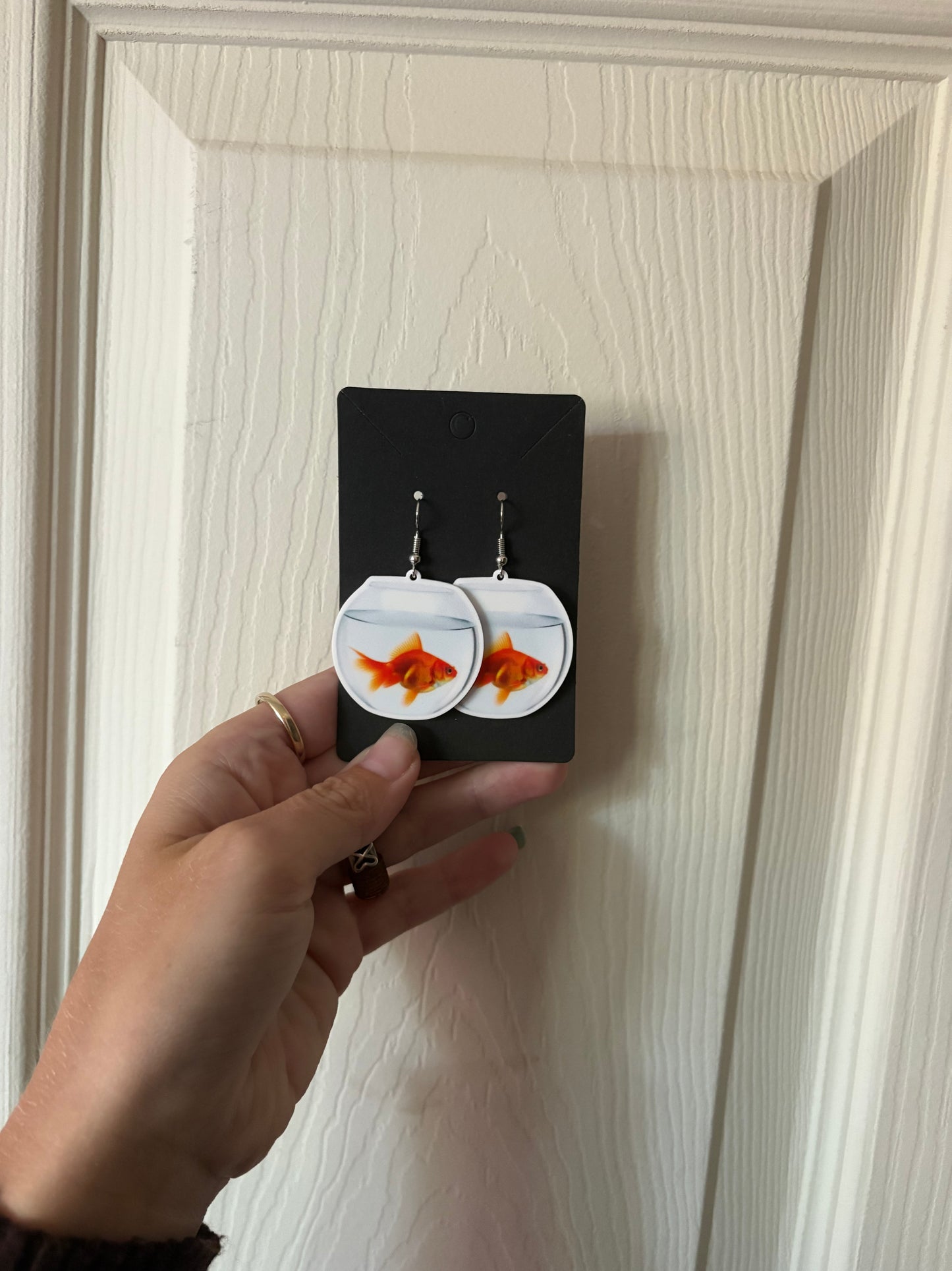 Goldfish bowl earrings