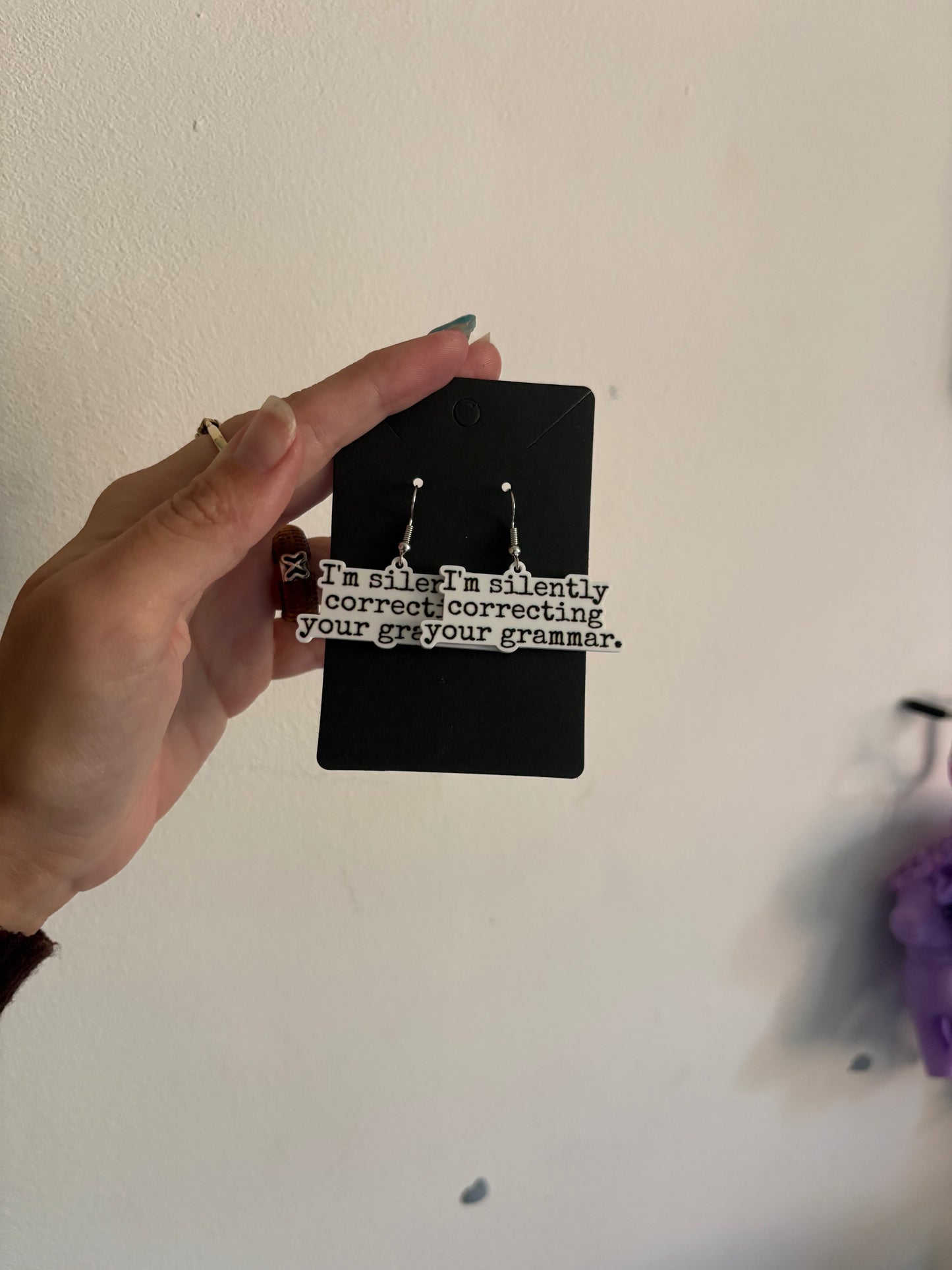 Quote earrings