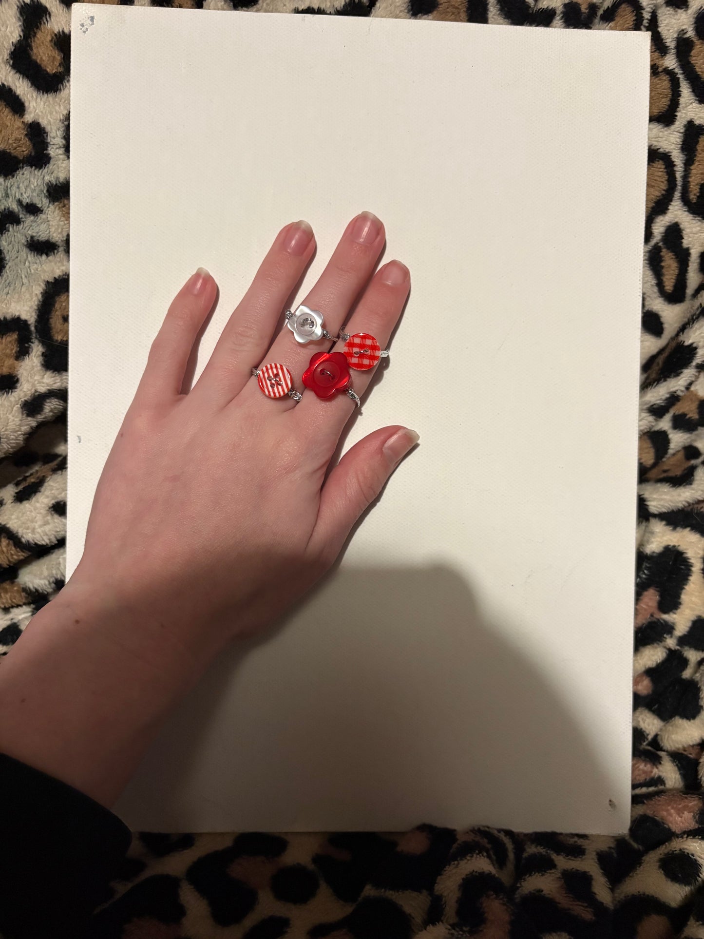 Red button rings
