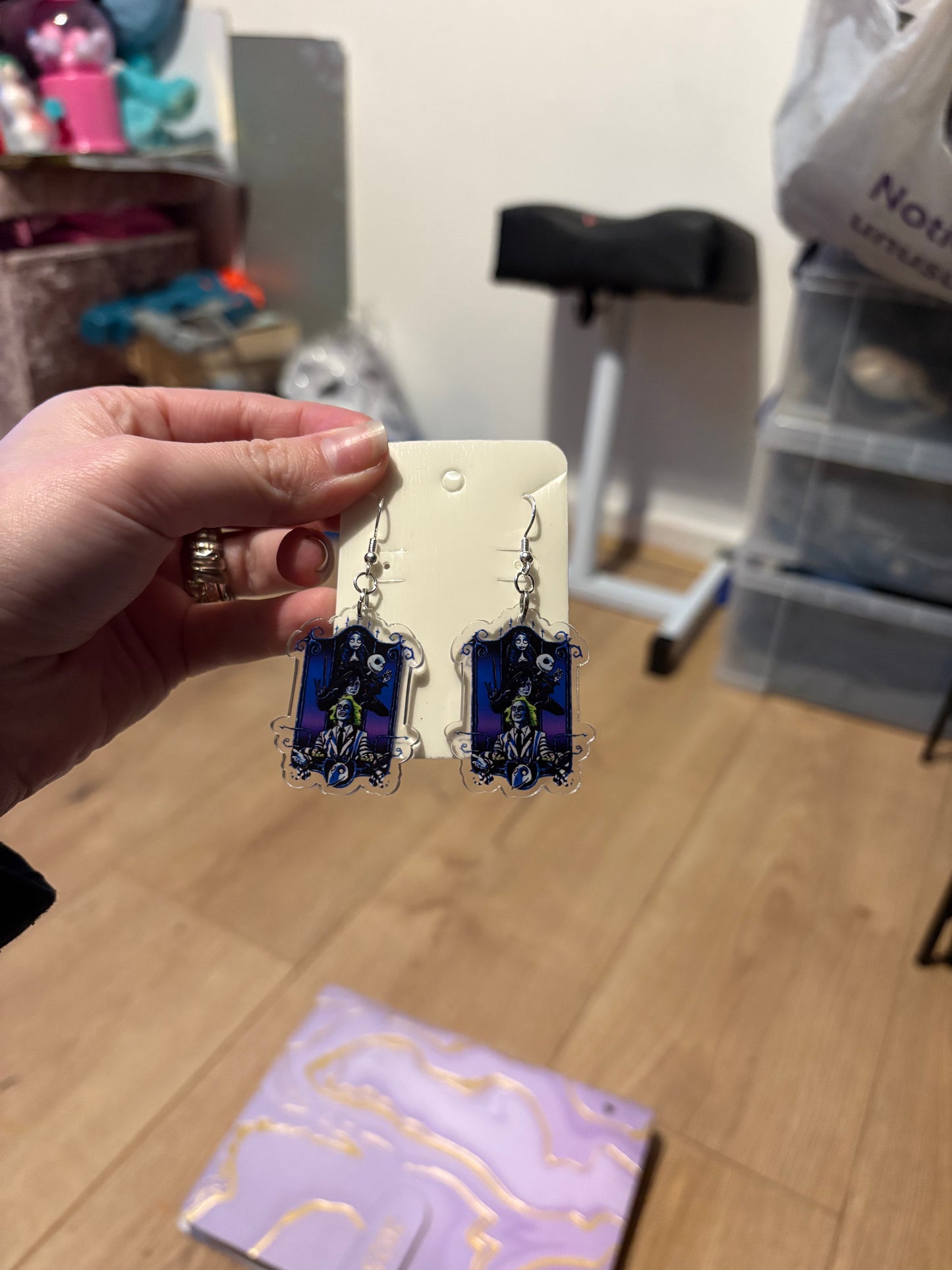 Beetlejuice earrings