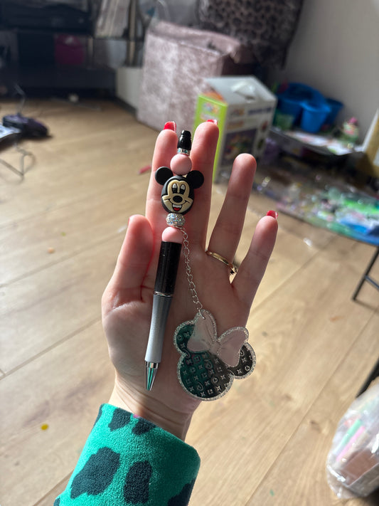 Mickey / Minnie beaded pen