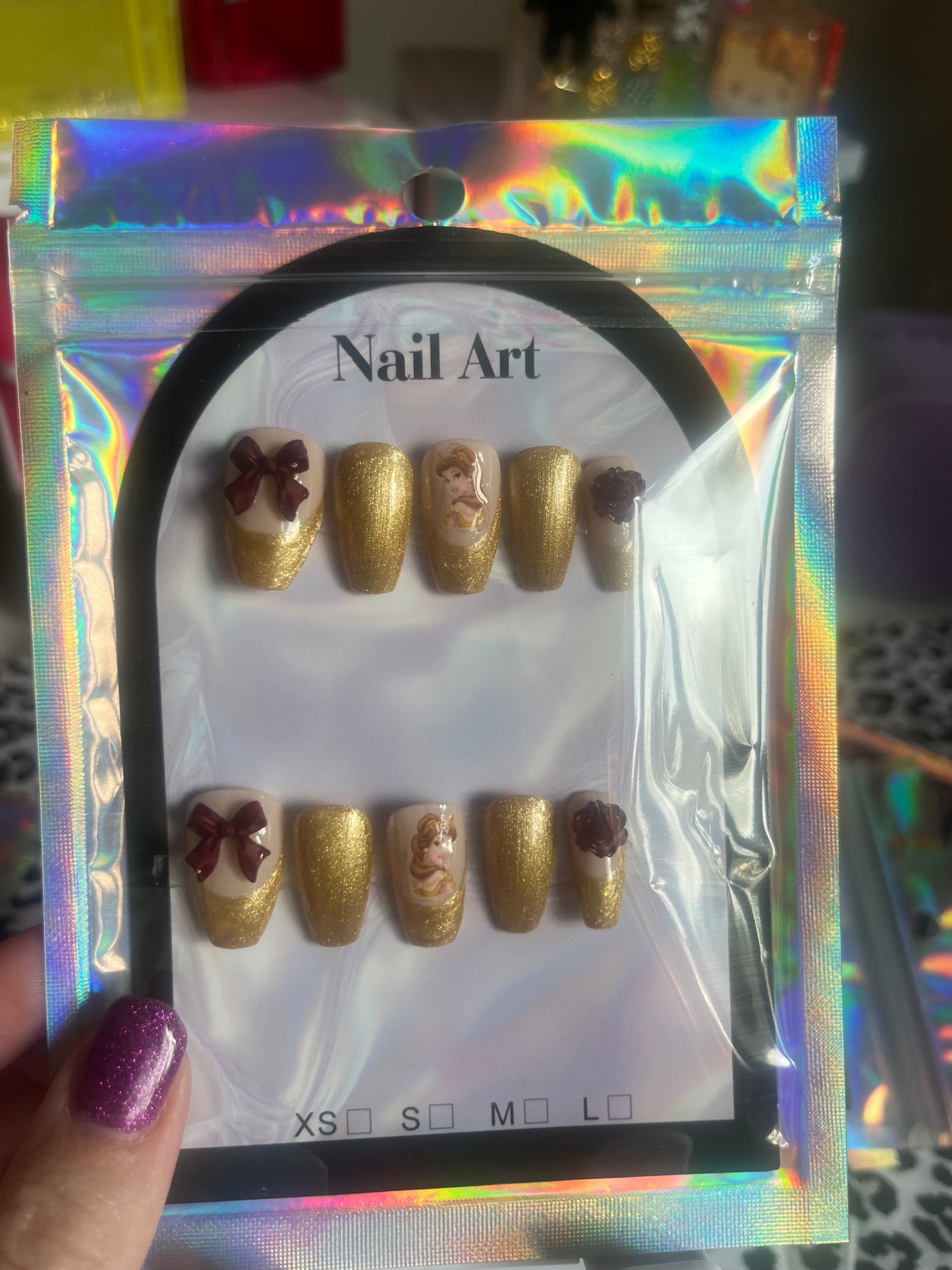 Beauty and the beast press on nails
