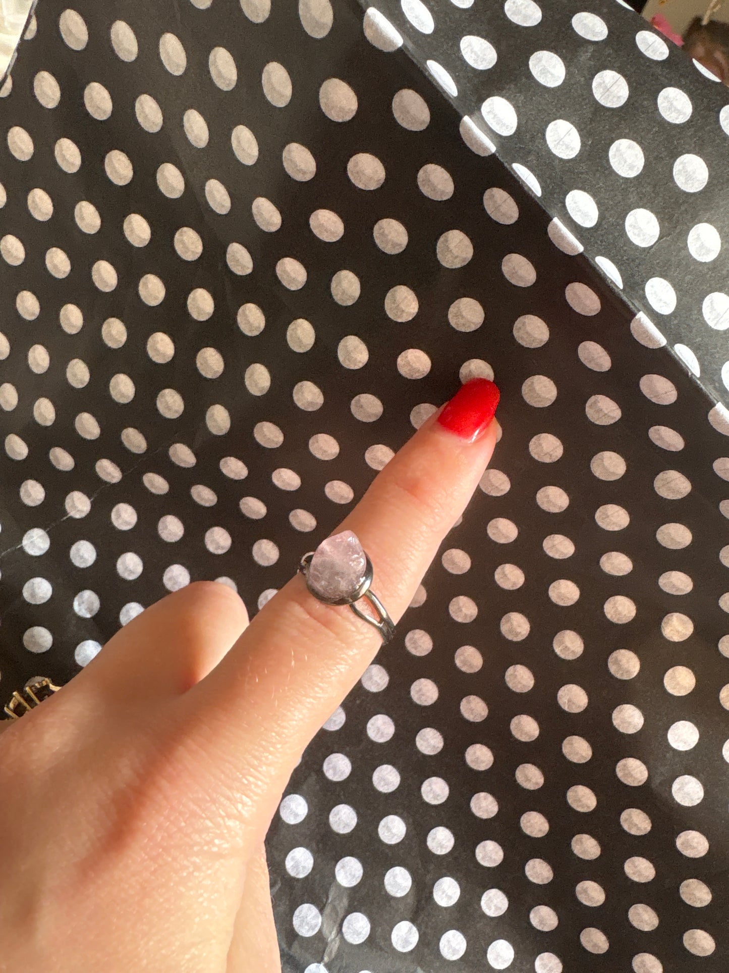 Black w/ purple crystal ring
