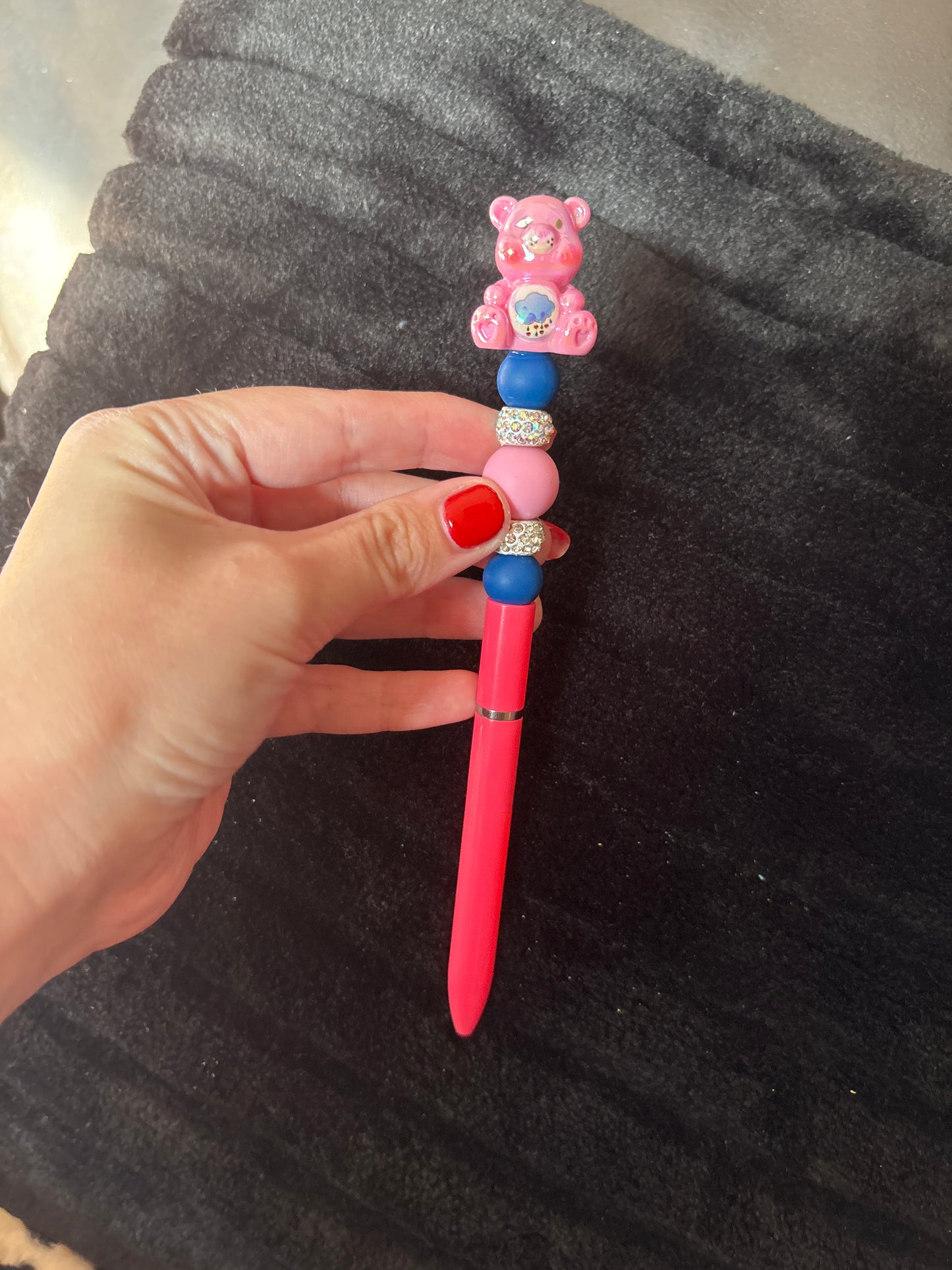 Care bear beaded pen
