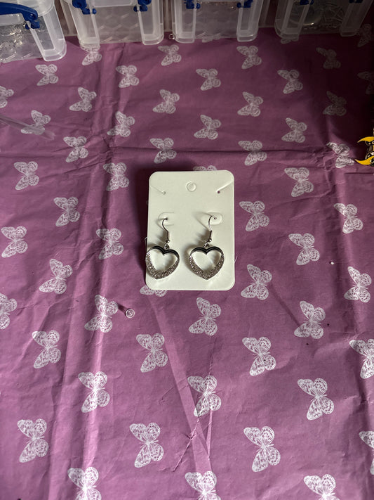 Silver heart earrings