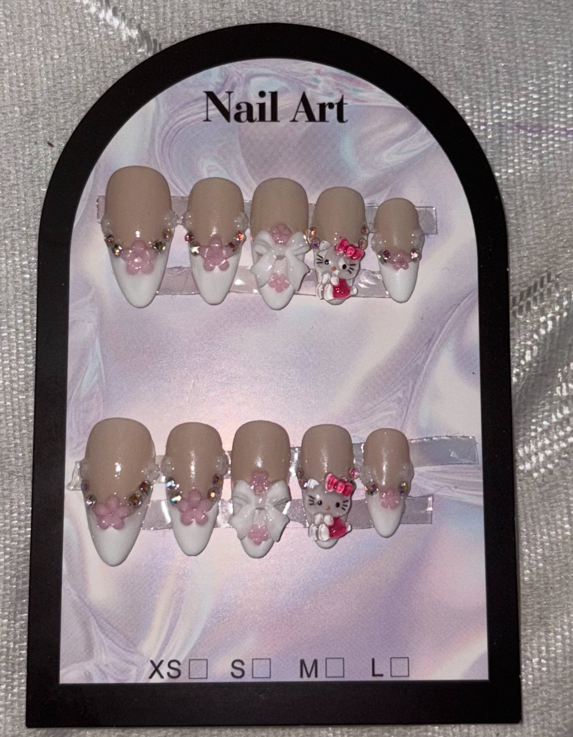 Hello Kitty French tips