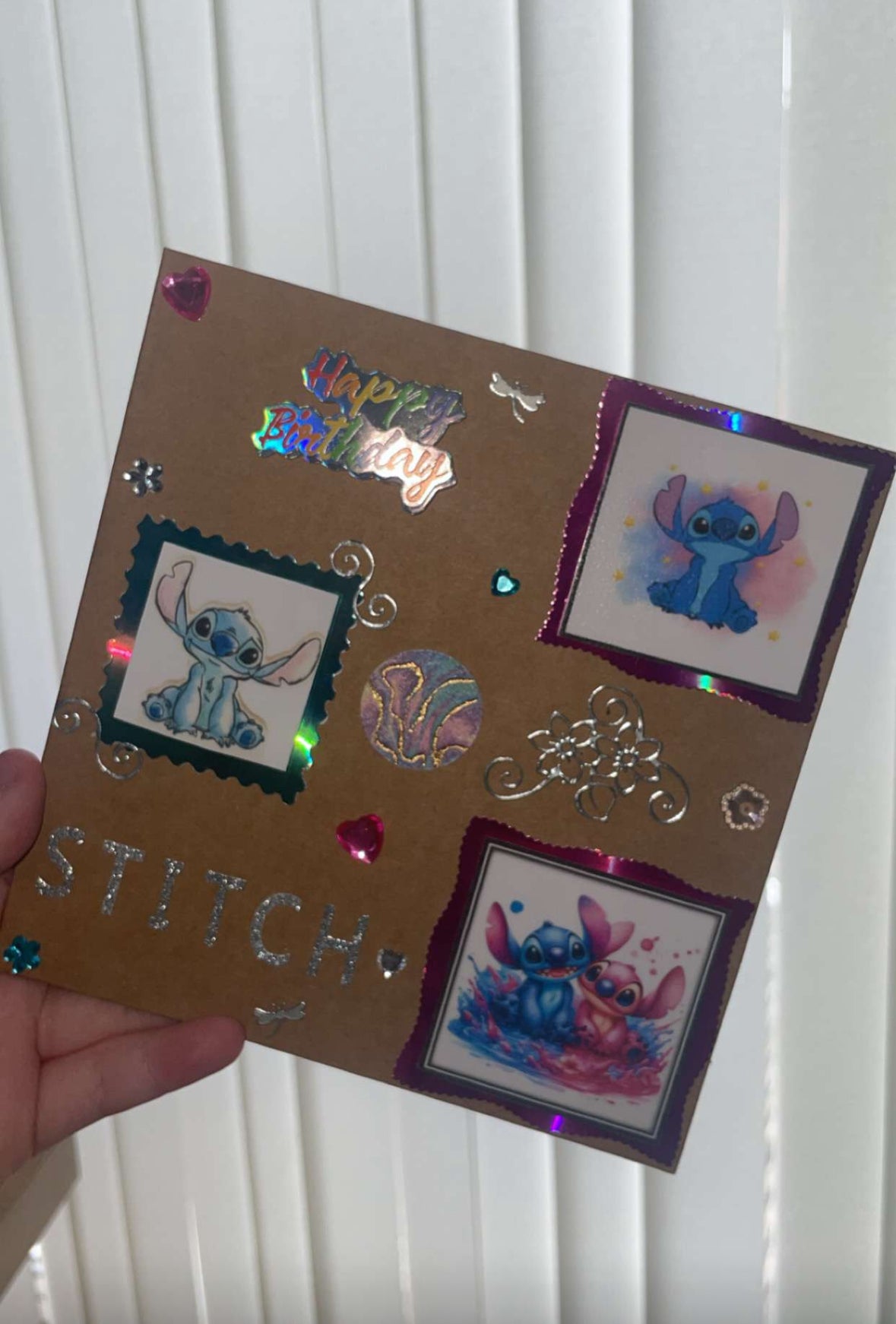 Stitch birthday card