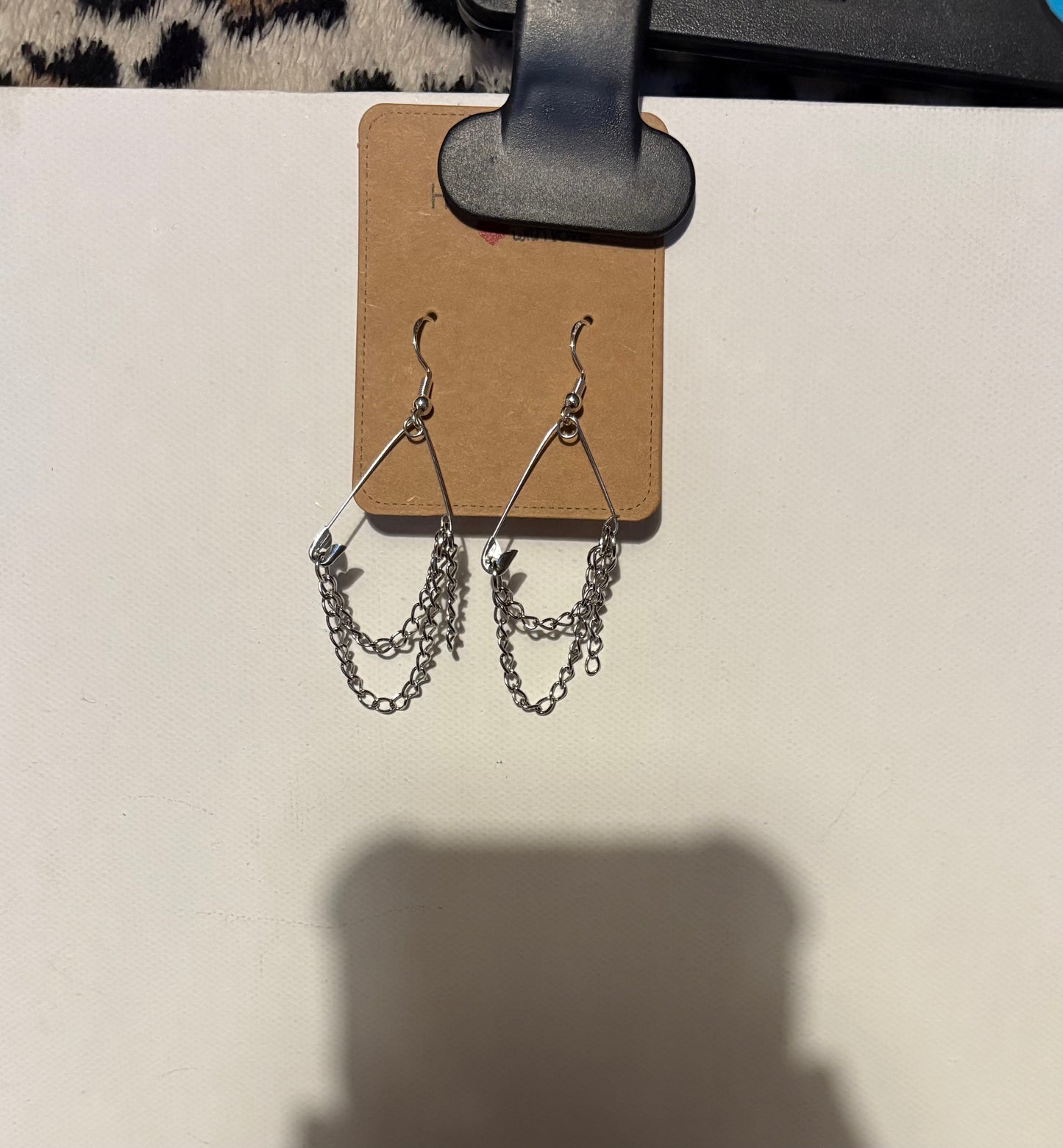 Safety pin earrings