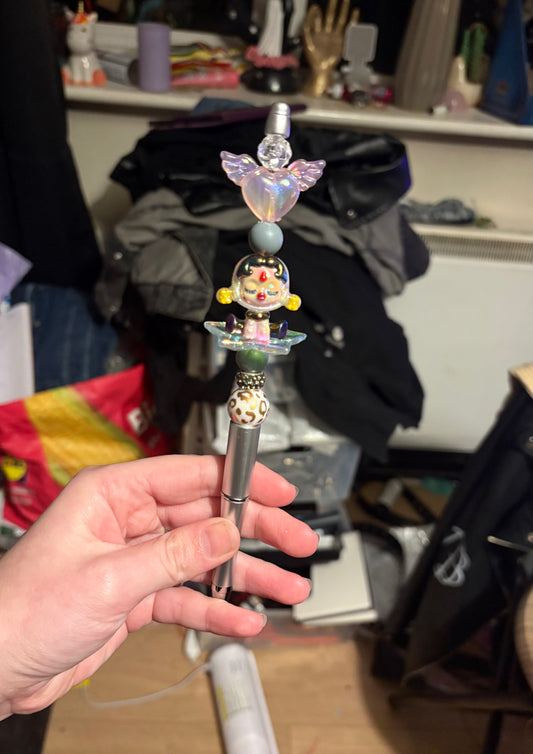 Skull panda beaded pen
