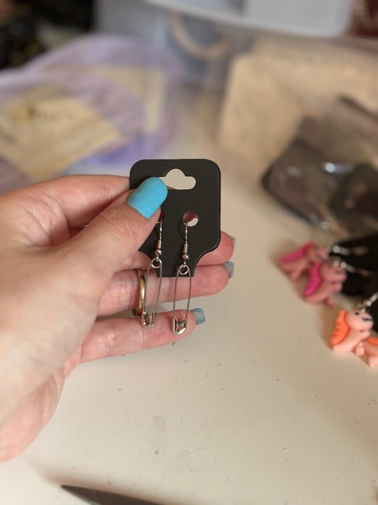 Safety pin earrings