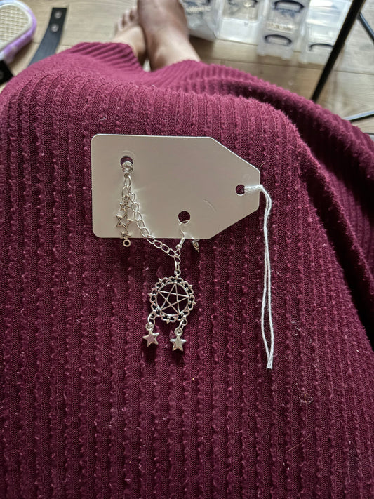 Double pentagram earrings