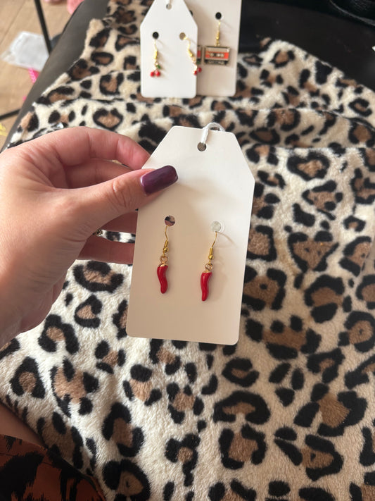 Gold chilli earrings