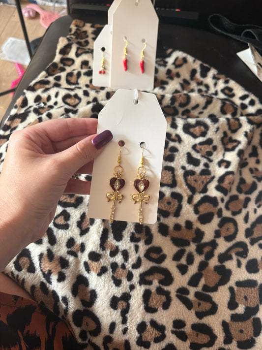 Gold heart earrings