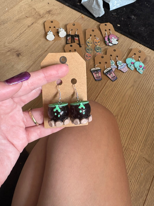 Cauldron pot earrings