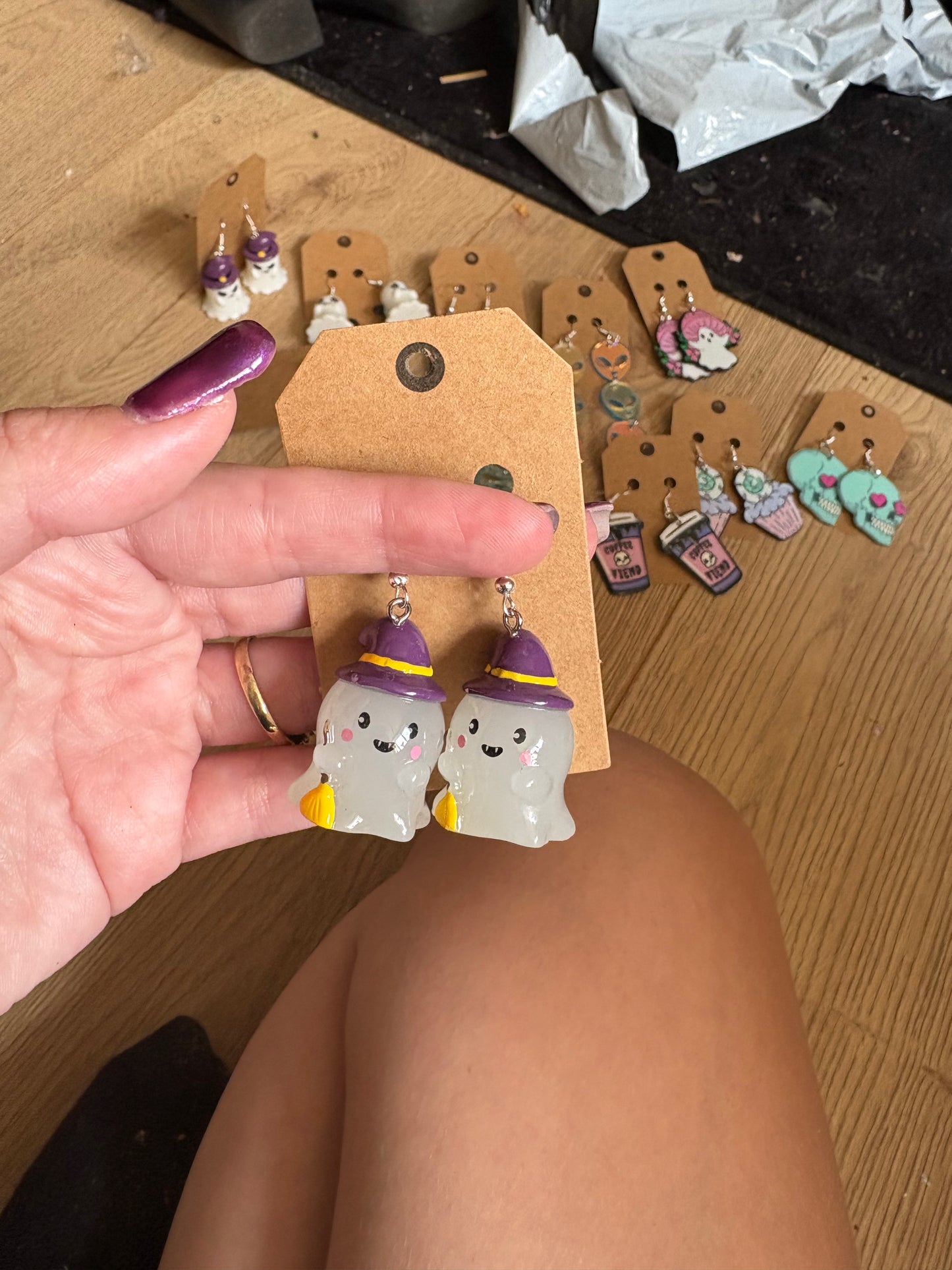 Clear ghost earrings
