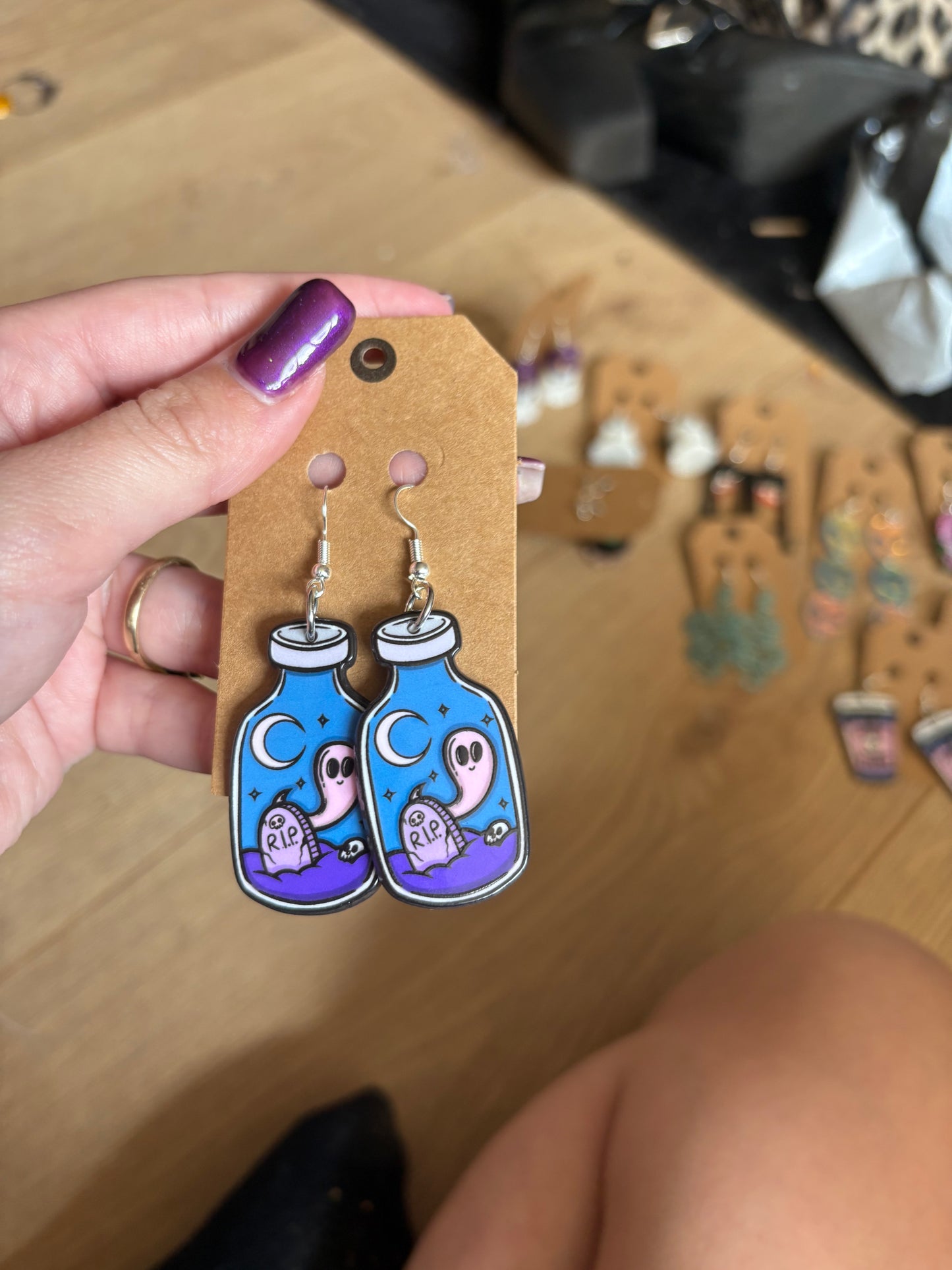 Ghost bottle earrings