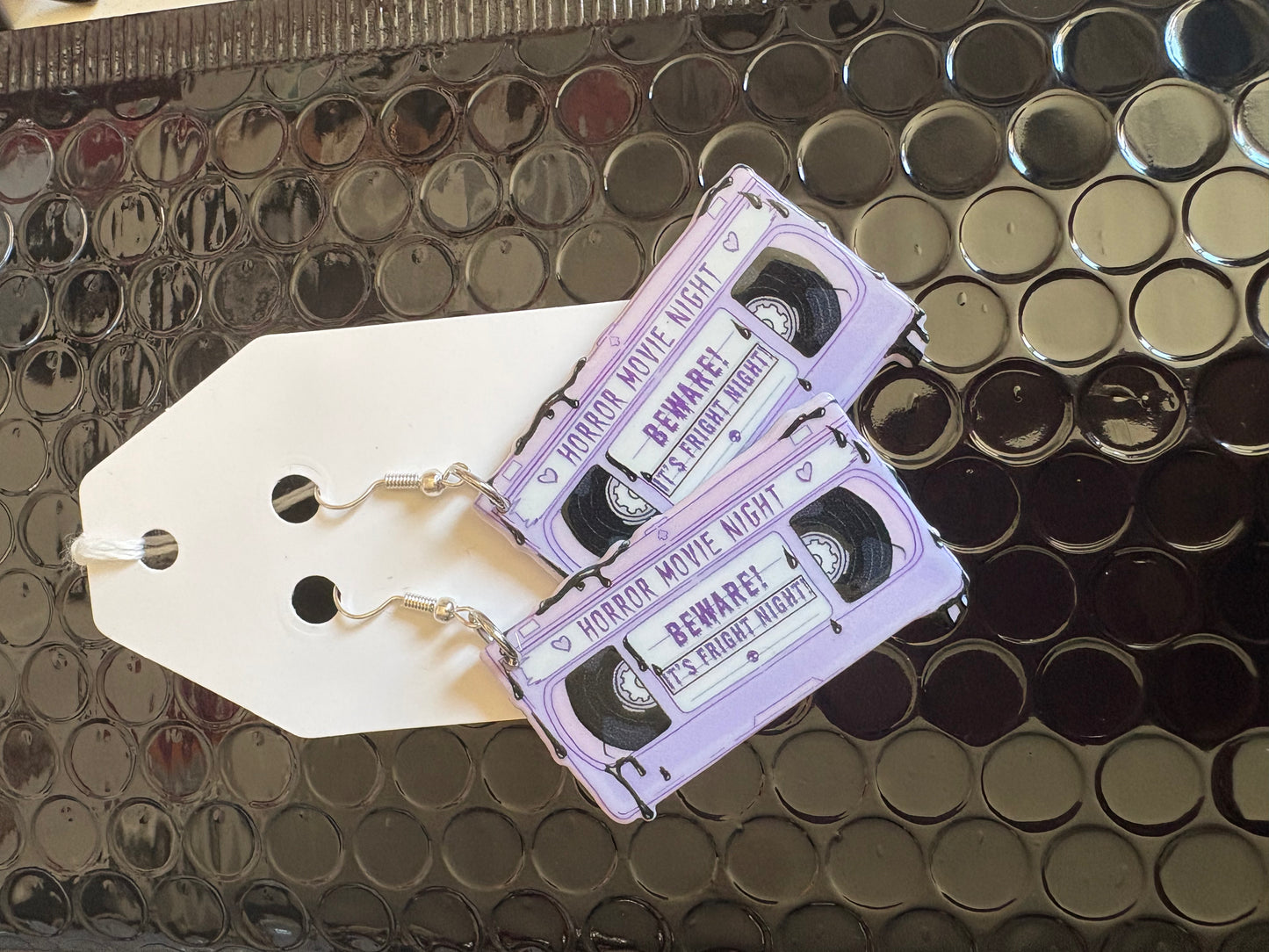 Purple horror earrings