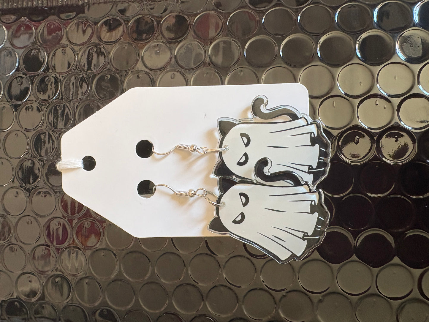 Ghost cats earrings