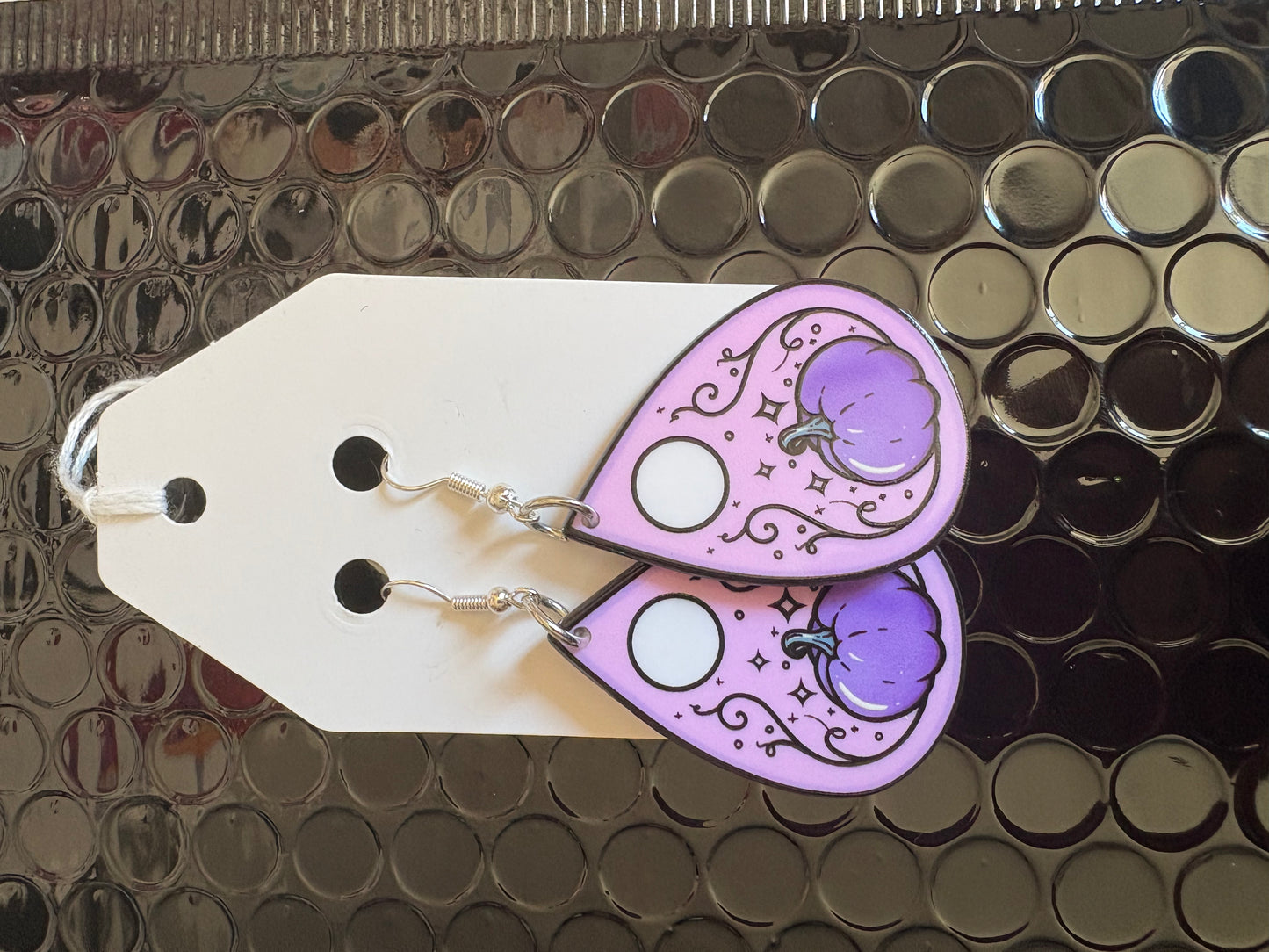 Pumpkin ouija board earrings