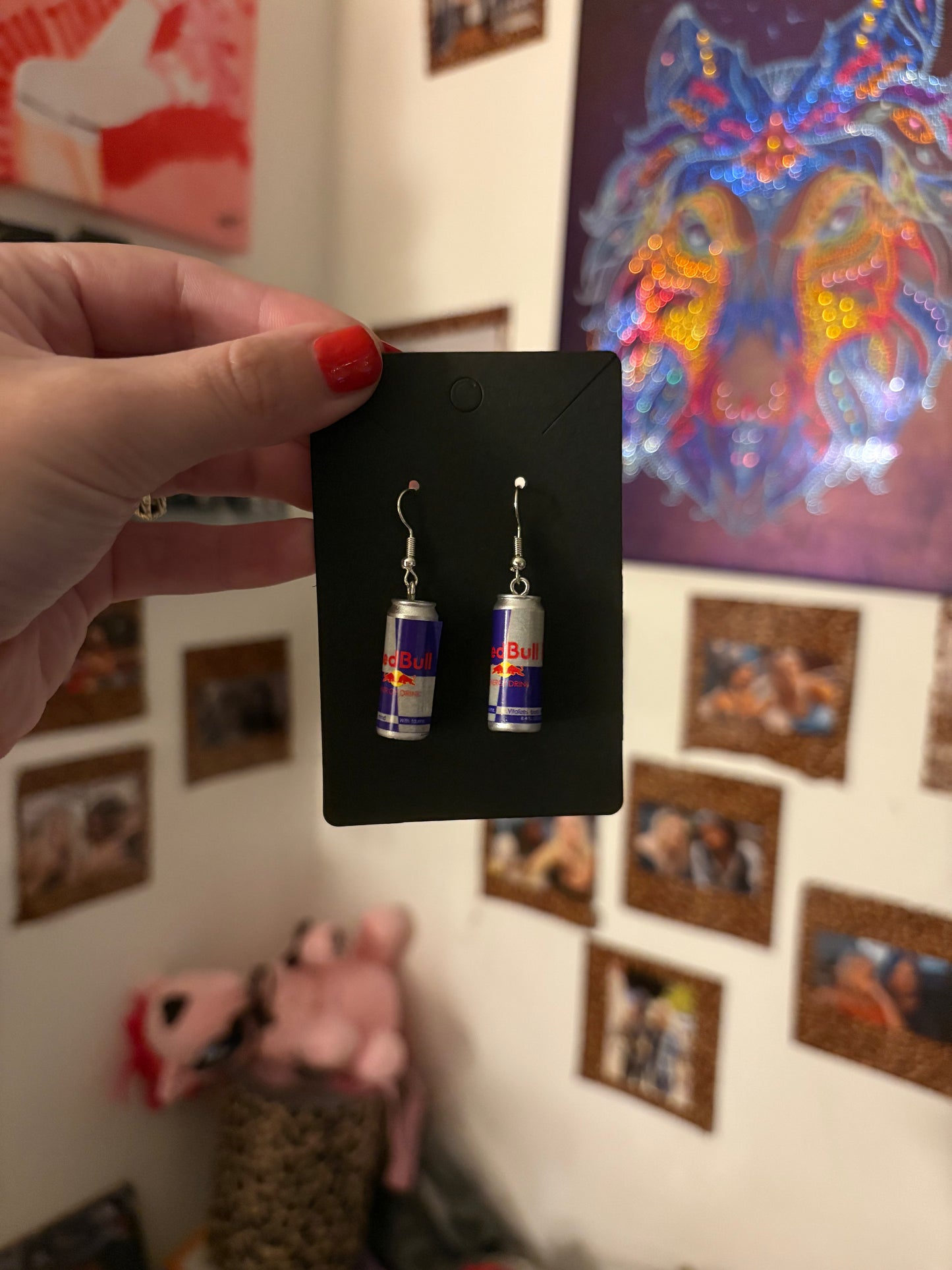 Red bull earrings