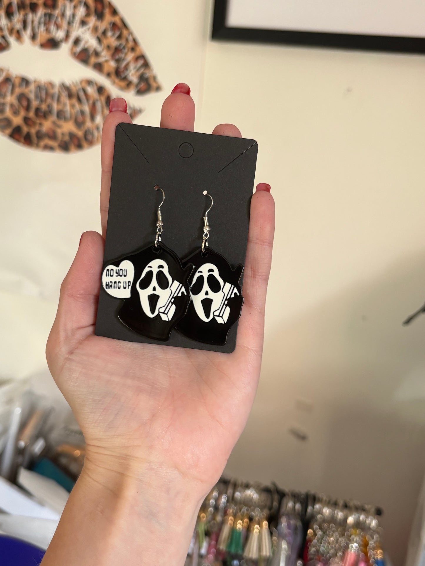 Ghost face earrings