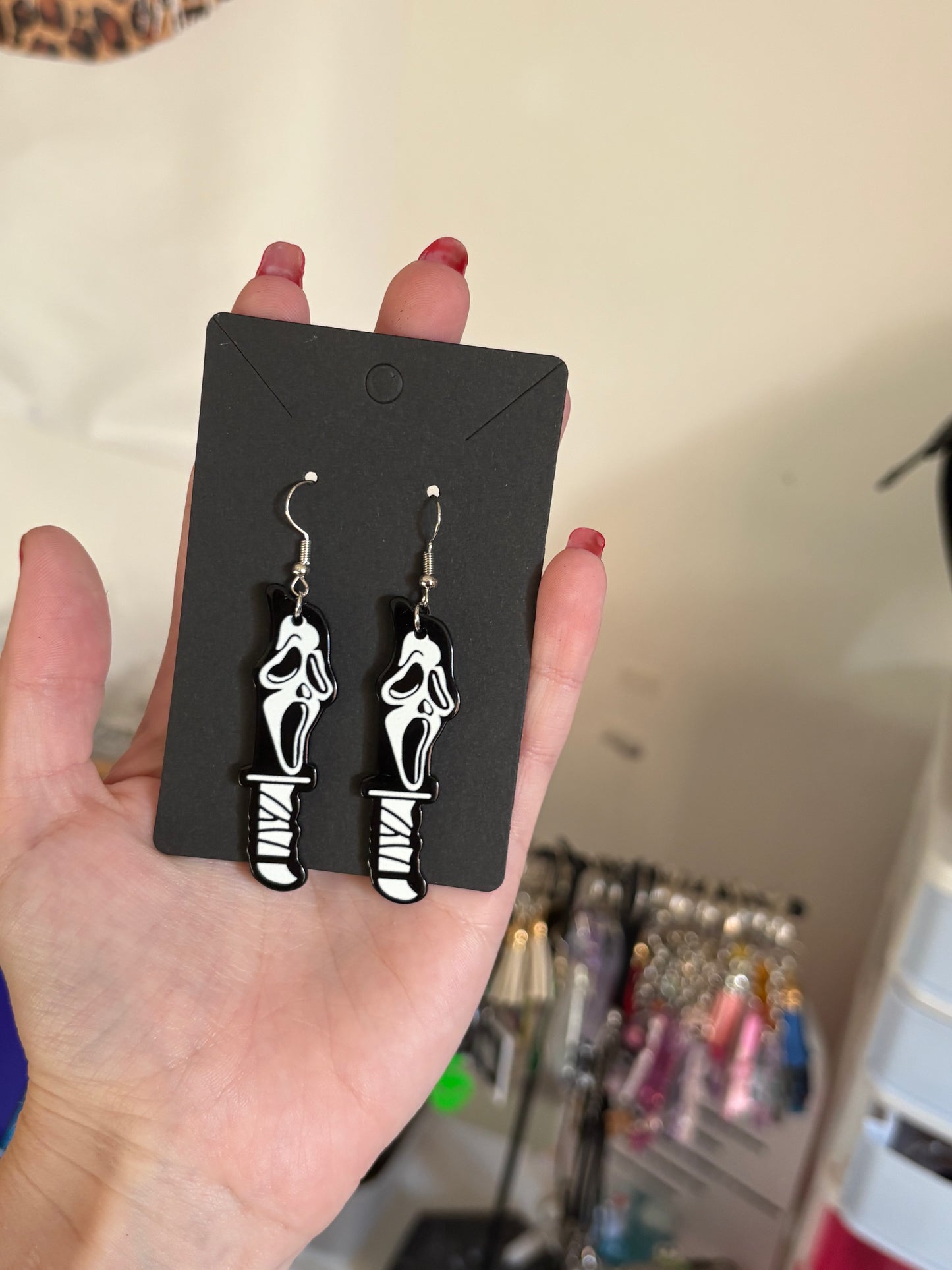 Ghost face earrings