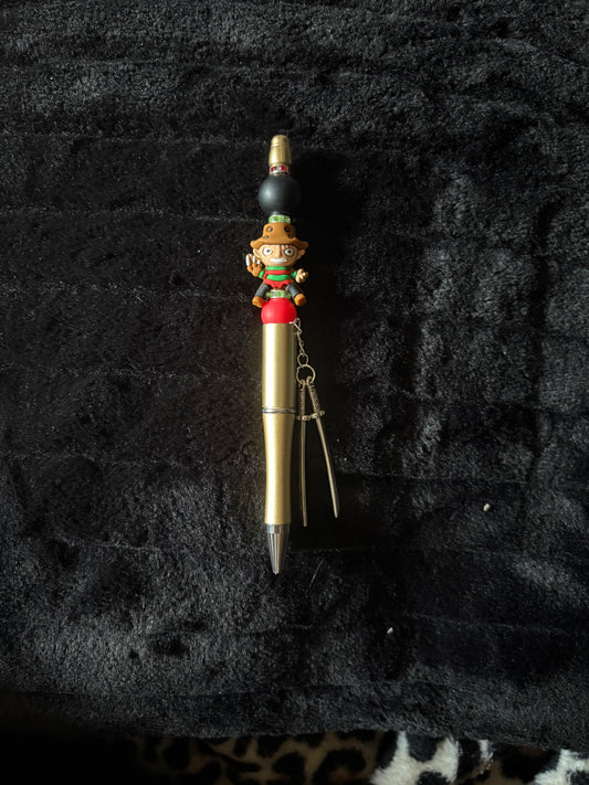 Freddie kruger beaded pen