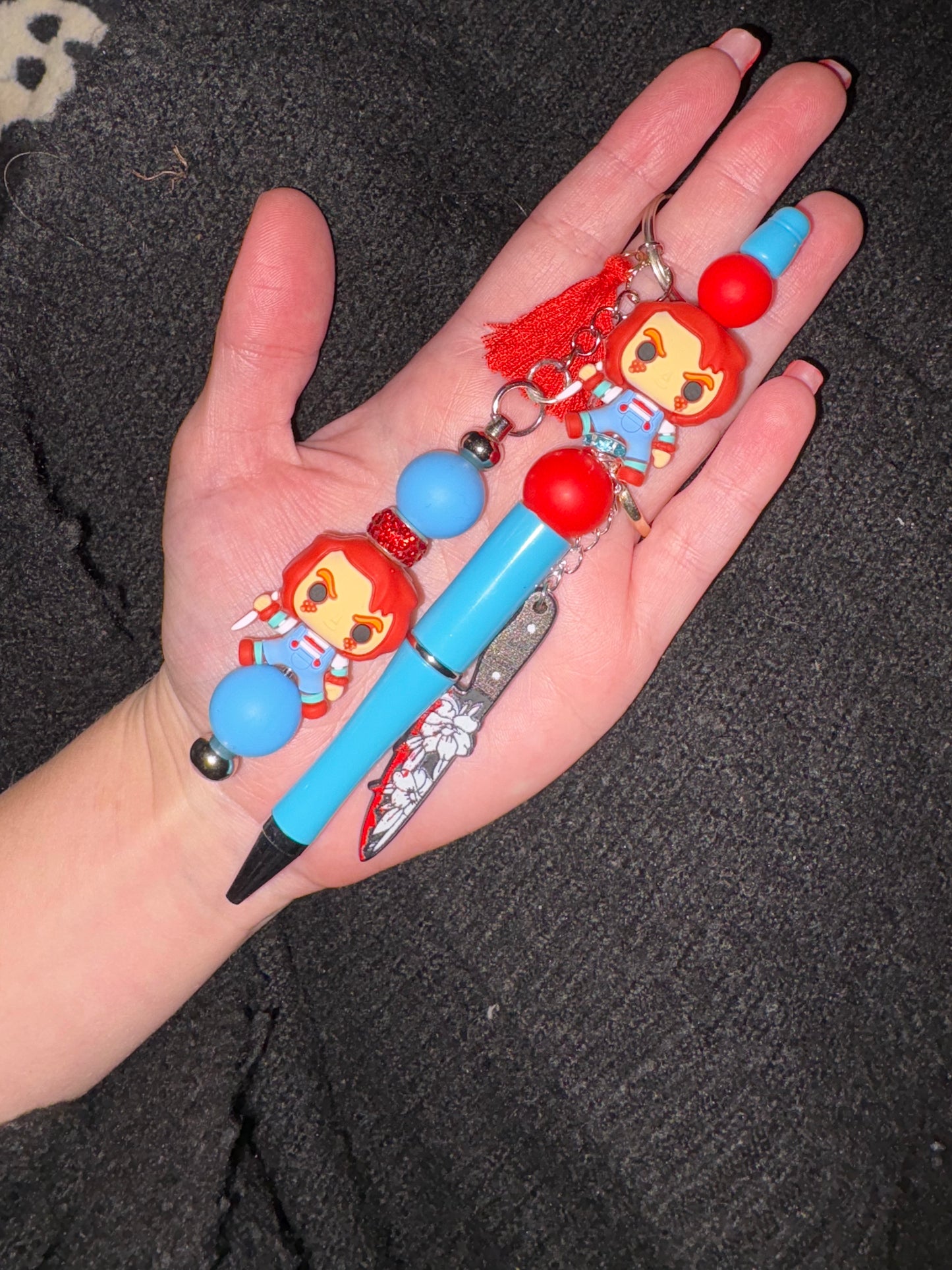 Chucky beaded pen + keyring