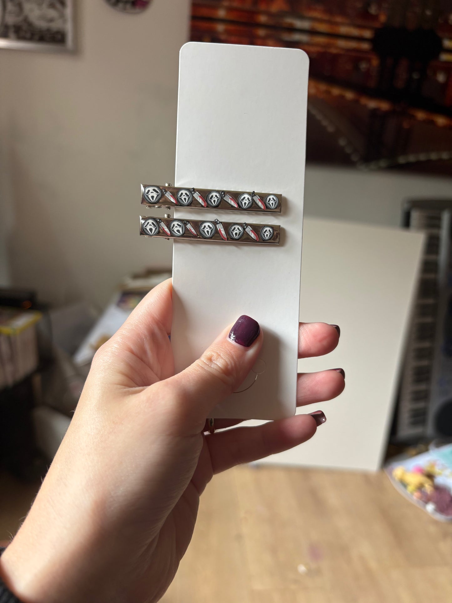 Ghost face hair clips