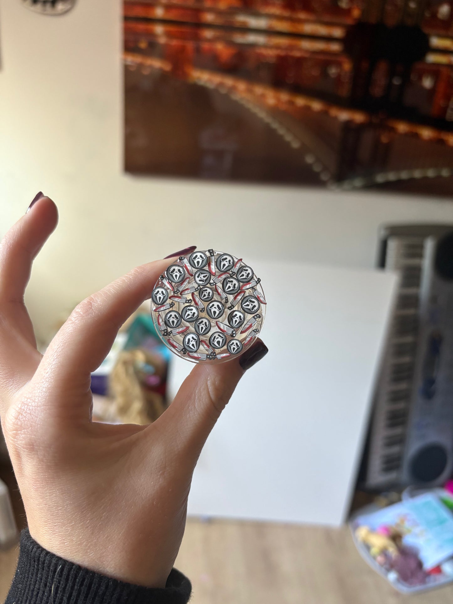 Ghost face pop socket