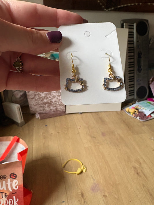 Hello kitty blue earrings