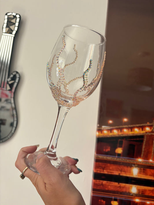 Bedazzled wine glass