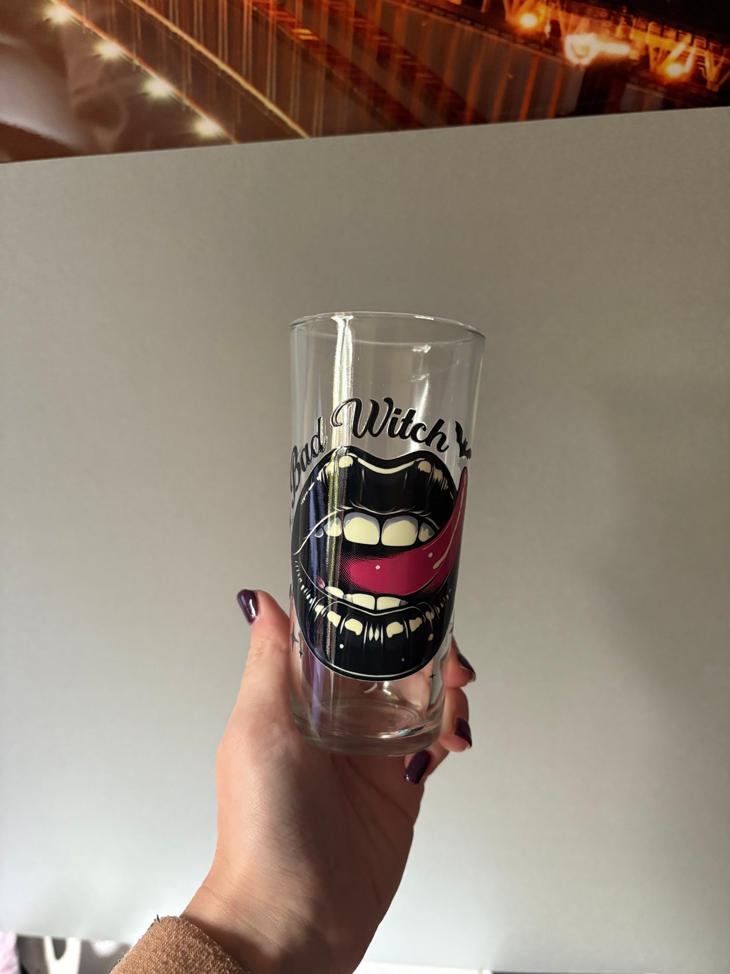 Bad witch tumbler glass