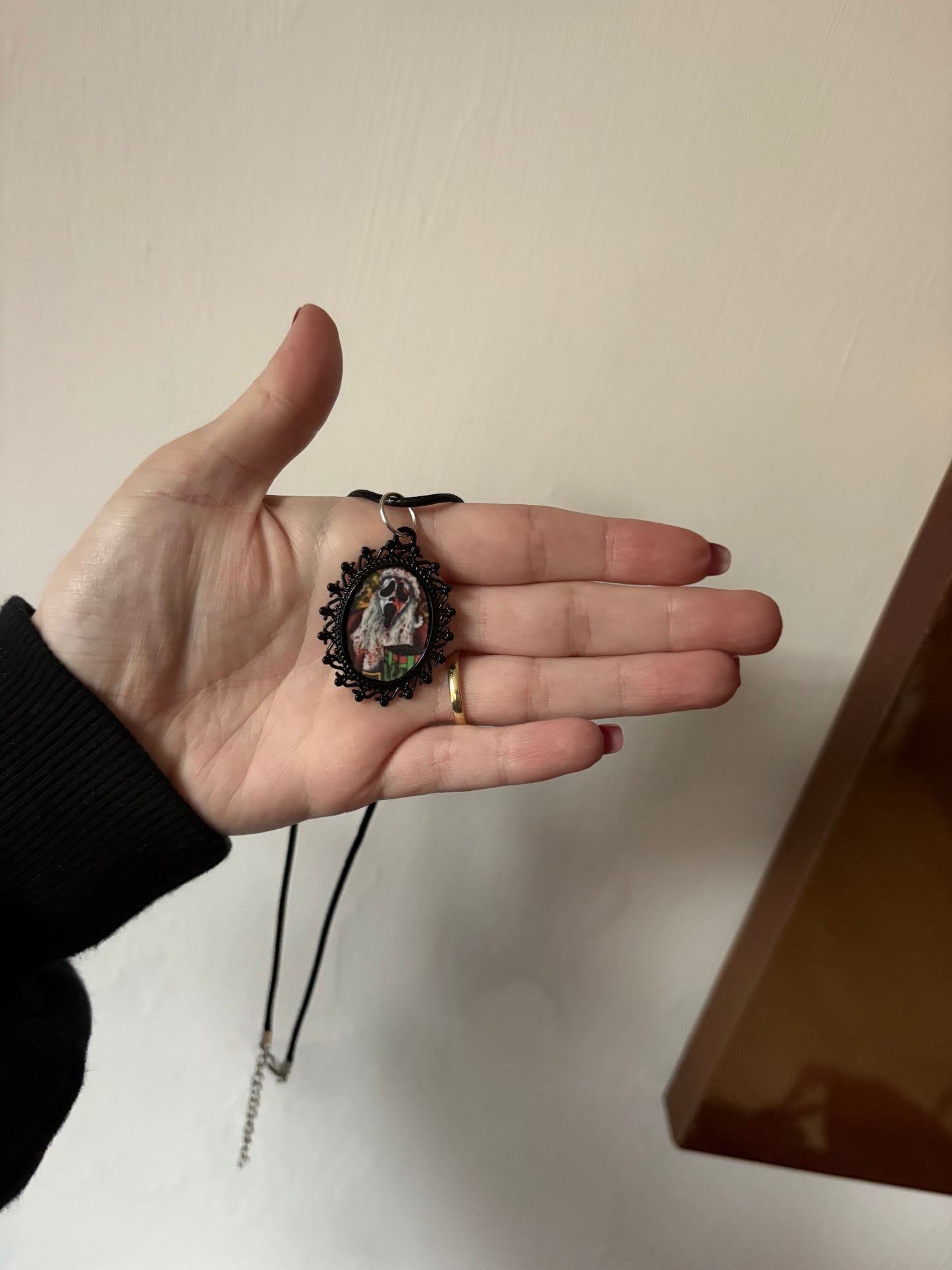 Christmas ghost face necklace