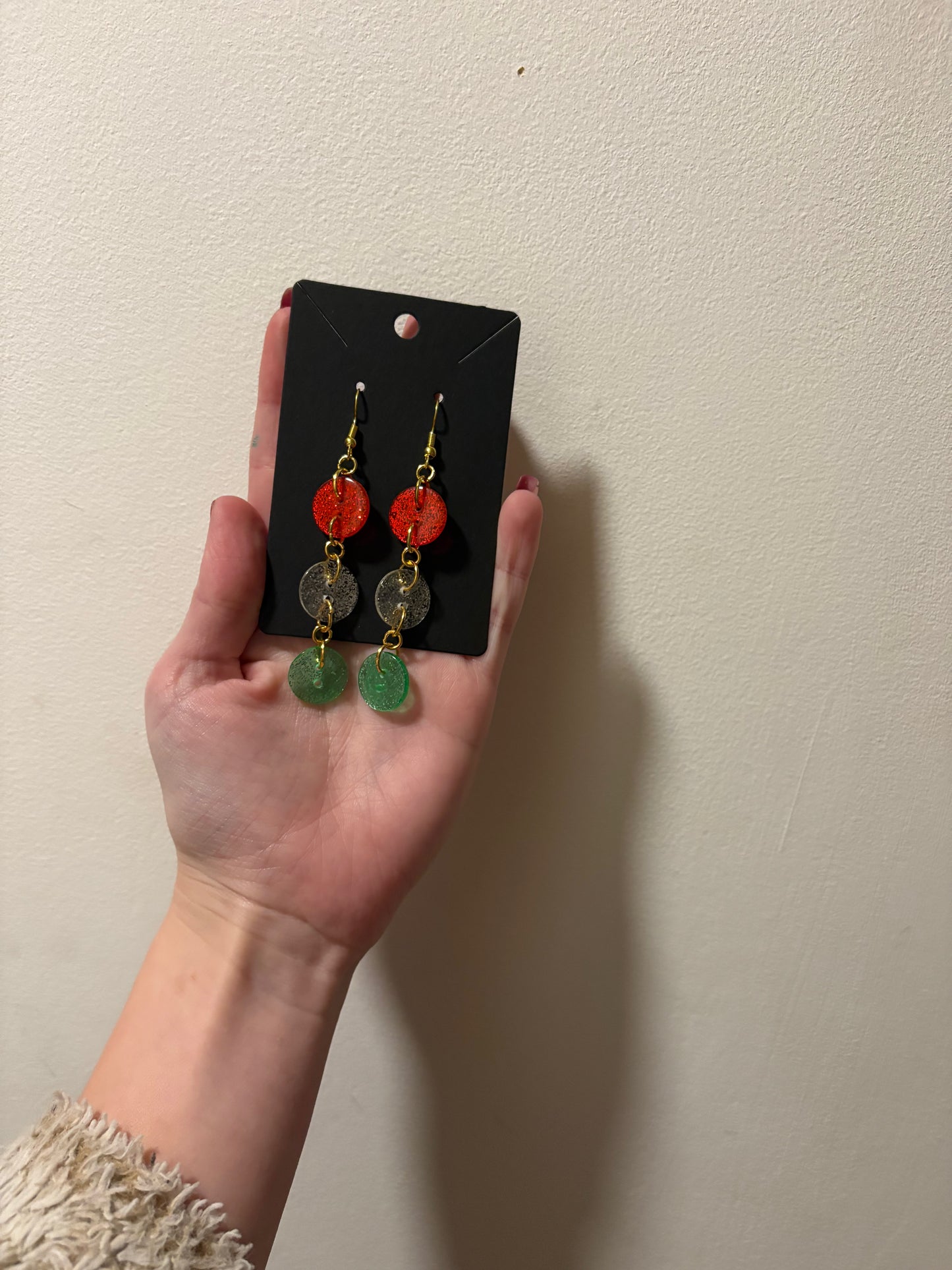 Christmas button earrings