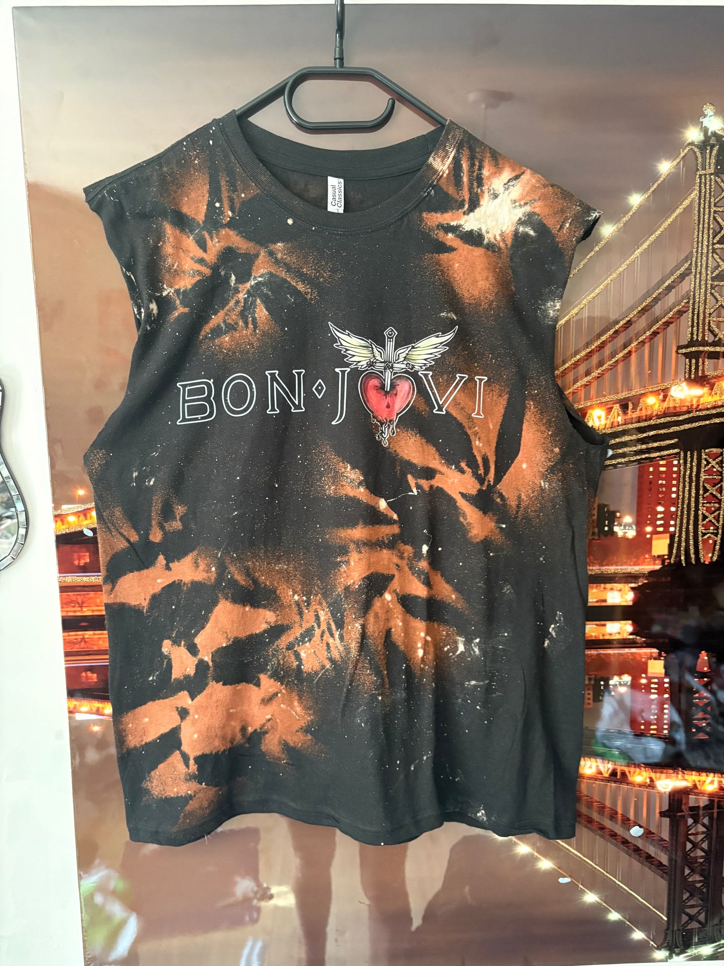 Bon Jovi bleached vest size large