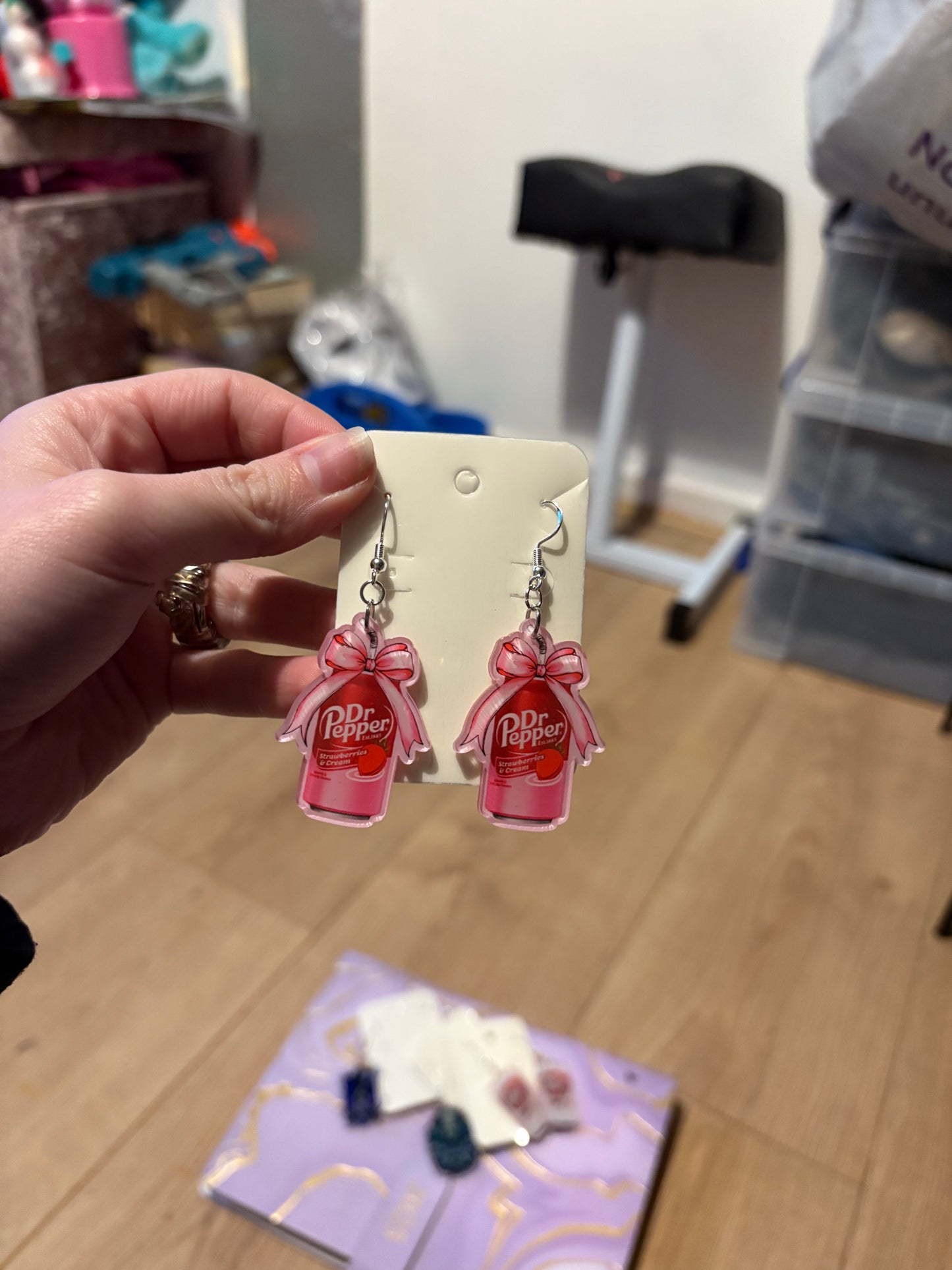 Dr Pepper earrings